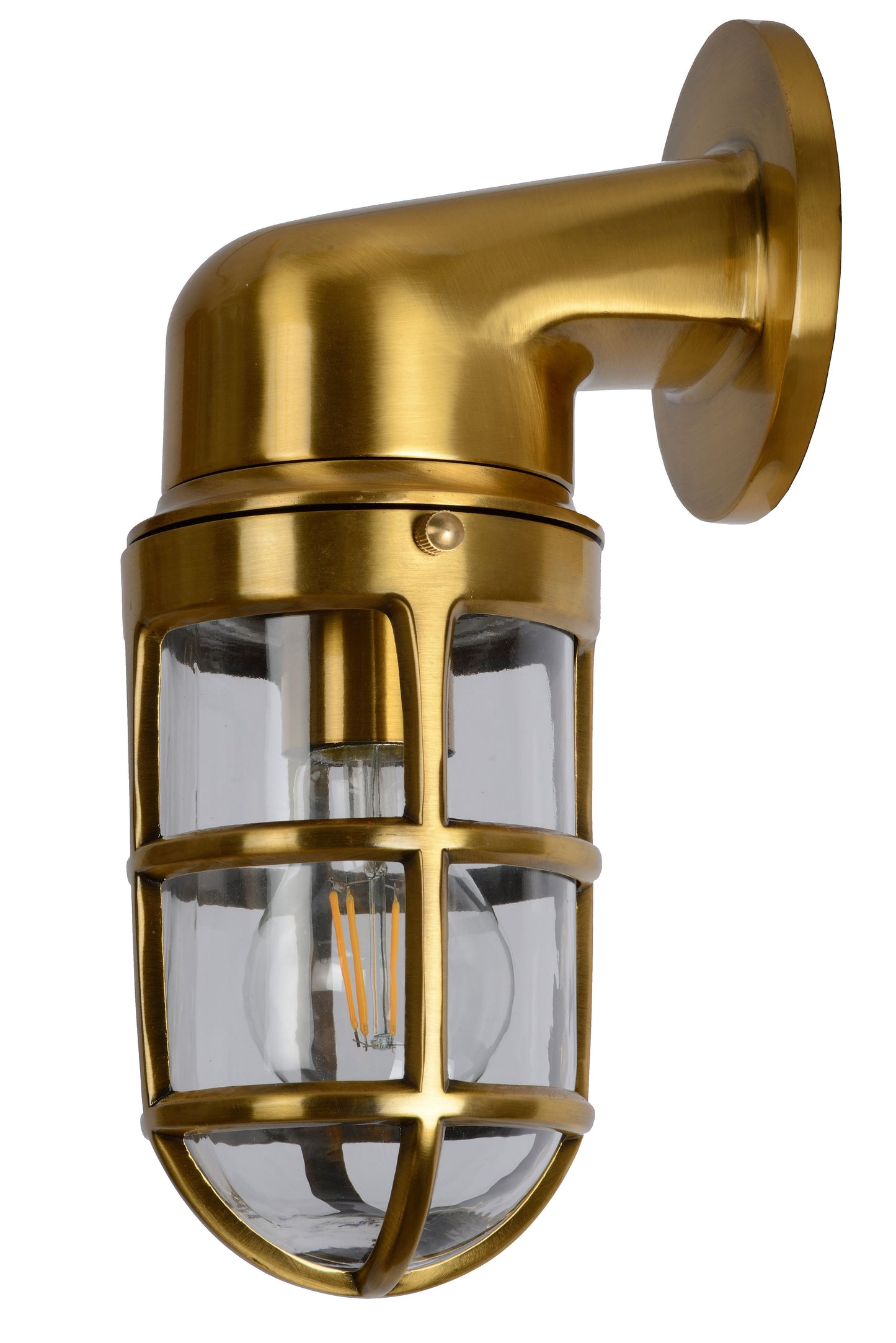 Lucide DUDLEY - Wall light Indoor/Outdoor - 1xE27 - IP44 - Matt Gold / Brass