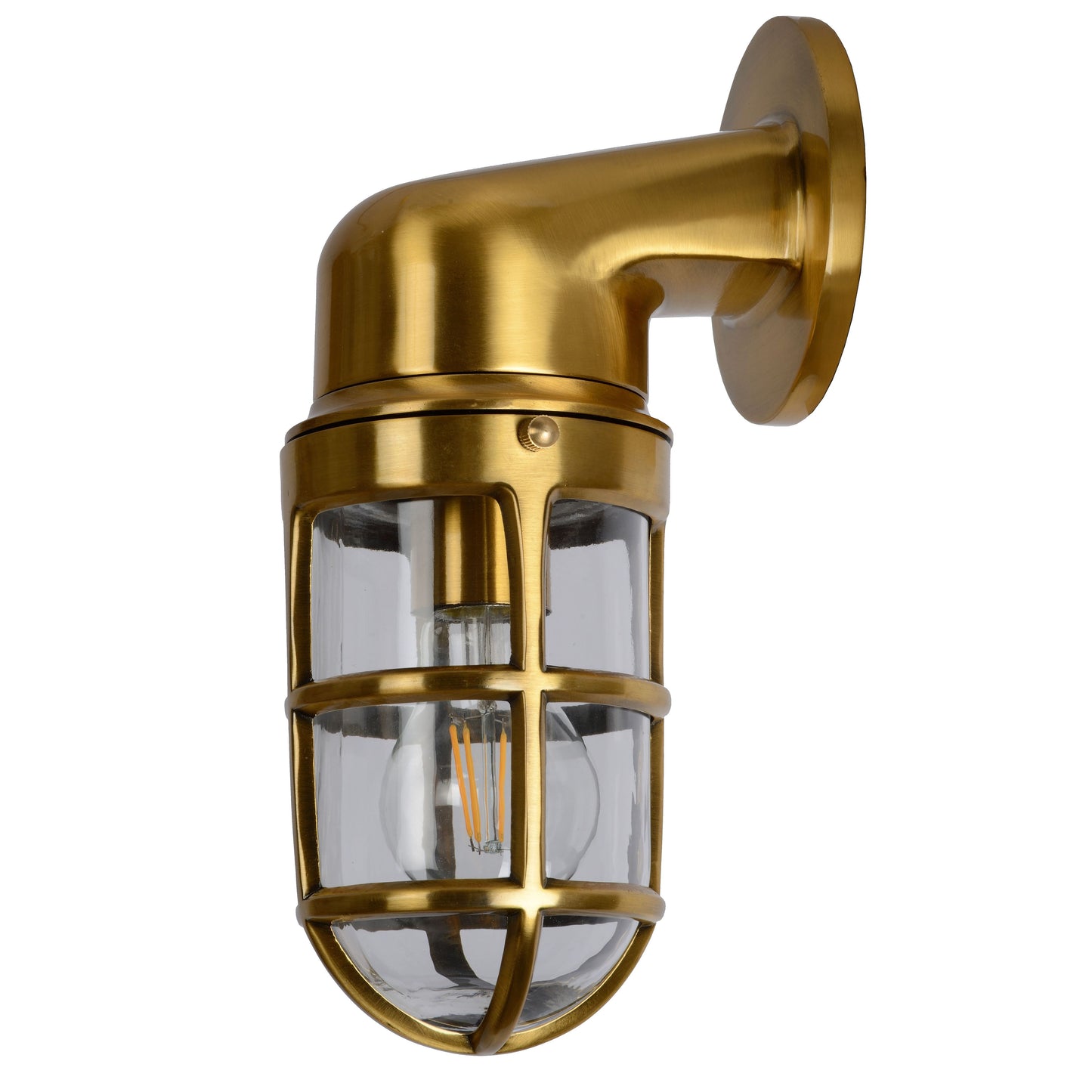 Lucide DUDLEY - Wall light Indoor/Outdoor - 1xE27 - IP44 - Matt Gold / Brass