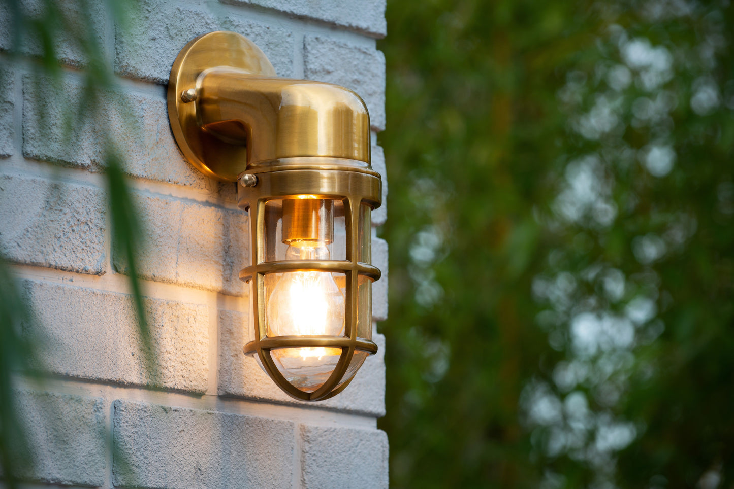 Lucide DUDLEY - Wall light Indoor/Outdoor - 1xE27 - IP44 - Matt Gold / Brass