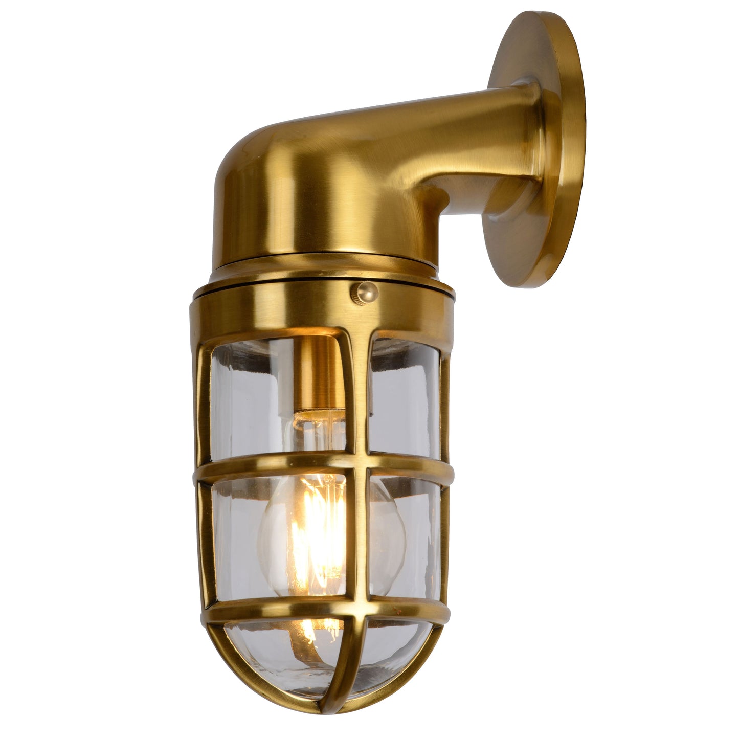 Lucide DUDLEY - Wall light Indoor/Outdoor - 1xE27 - IP44 - Matt Gold / Brass