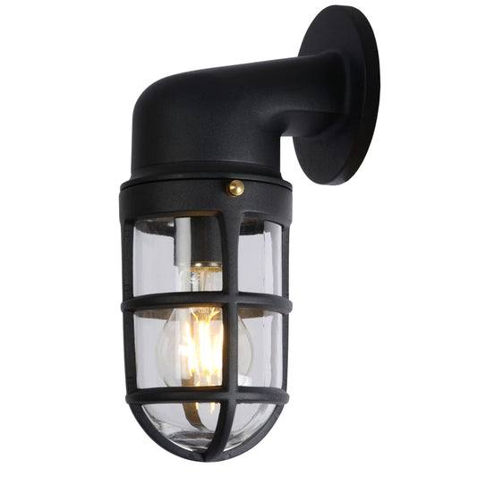 Lucide DUDLEY - Wall light Indoor/Outdoor - 1xE27 - IP44 - Black