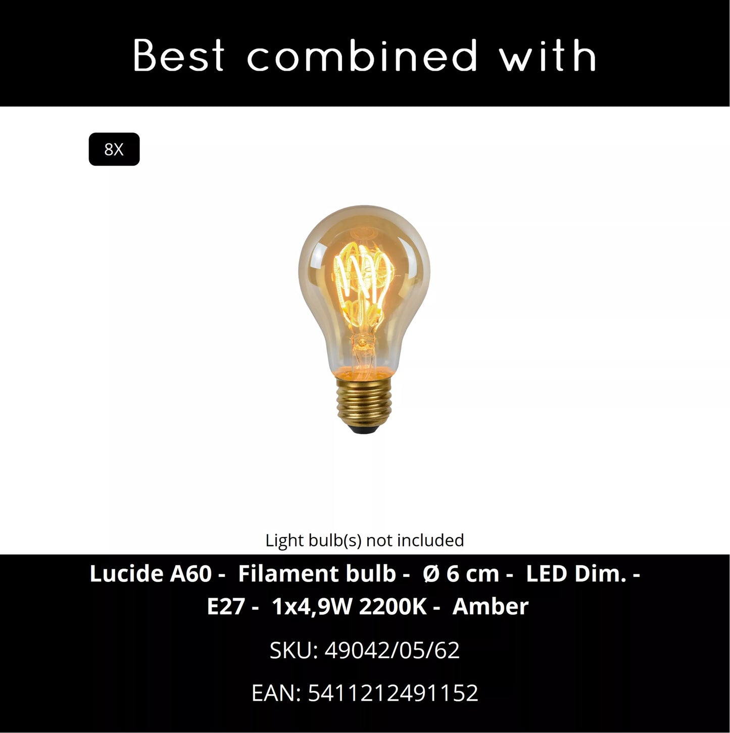 Lucide CINZIA - Pendant light - 8xE27 - White