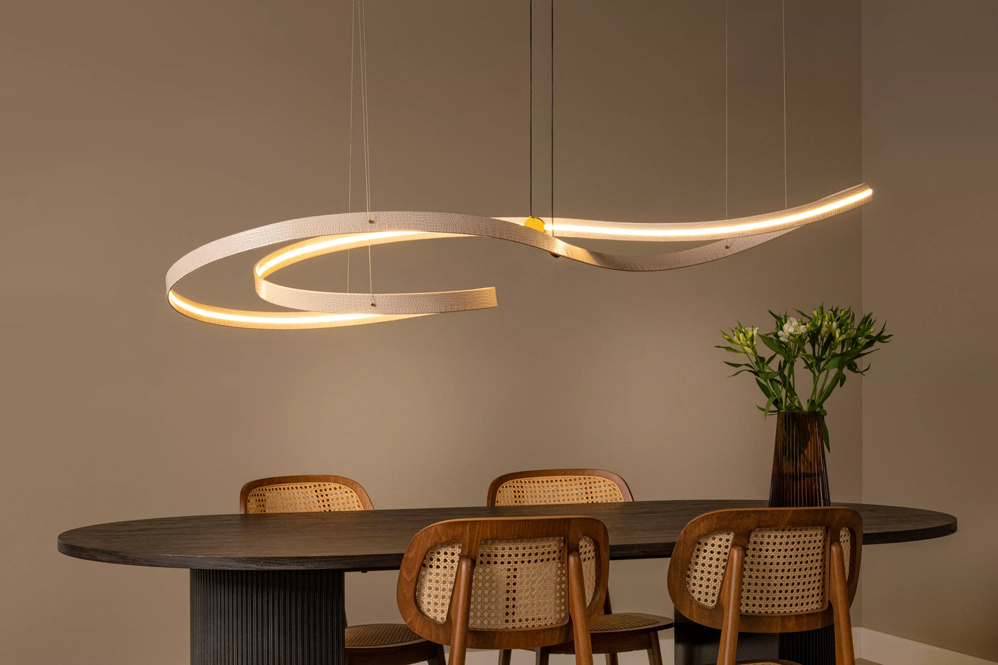 Lucide SLALOM - Pendant light - LED Dim. - CCT - 1x80W 2200K/4000K - Cream | Premium