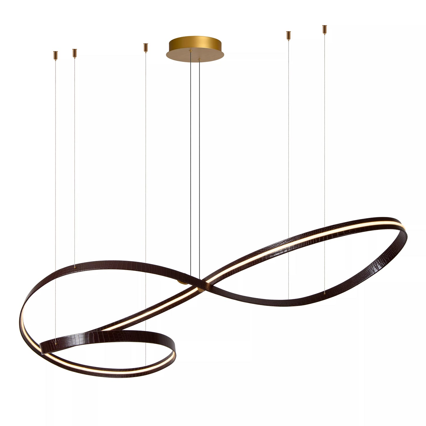Lucide SLALOM - Pendant light - LED Dim. - CCT - 1x80W 2200K/4000K - Coffee | Premium