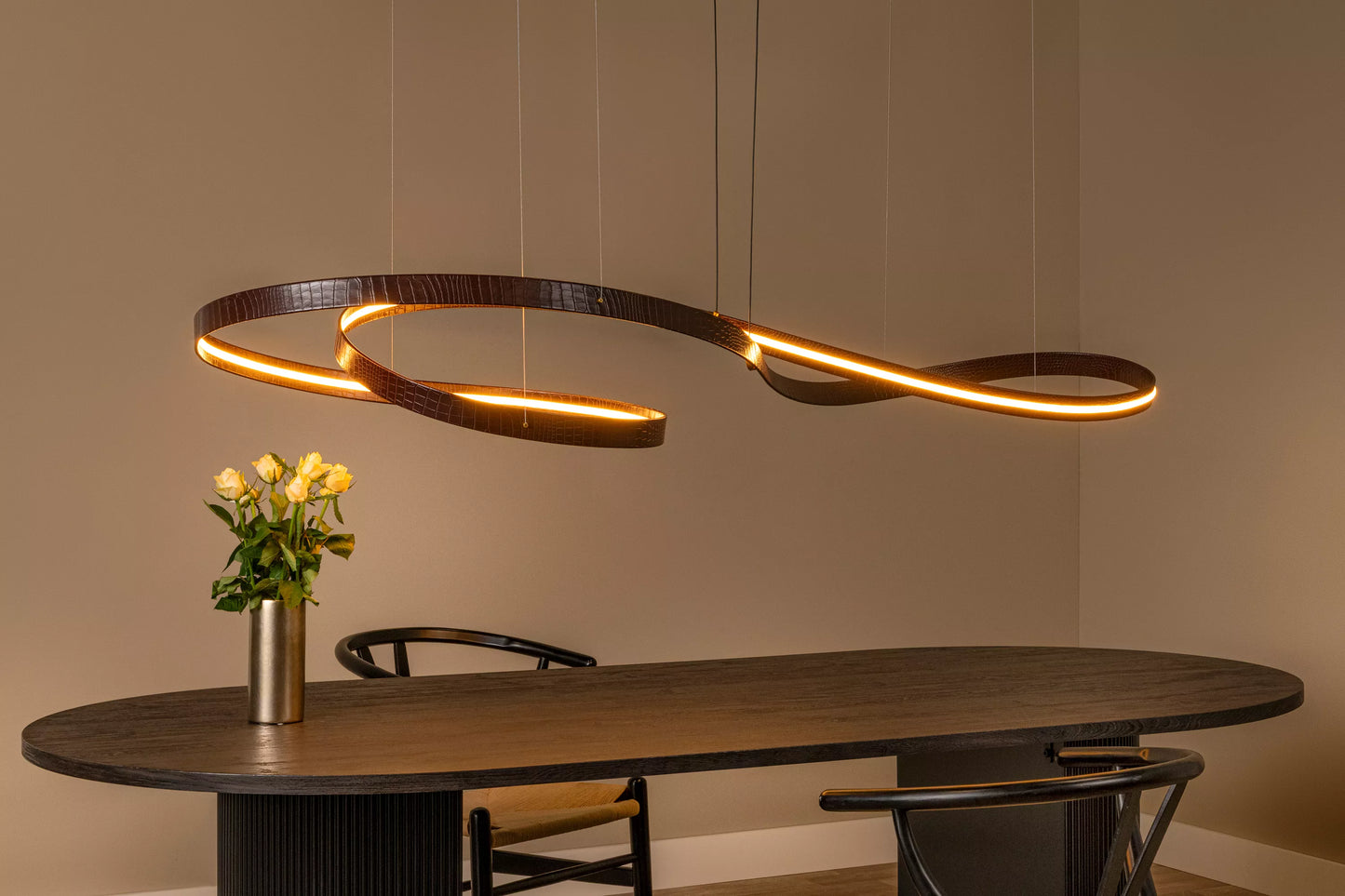 Lucide SLALOM - Pendant light - LED Dim. - CCT - 1x80W 2200K/4000K - Coffee | Premium