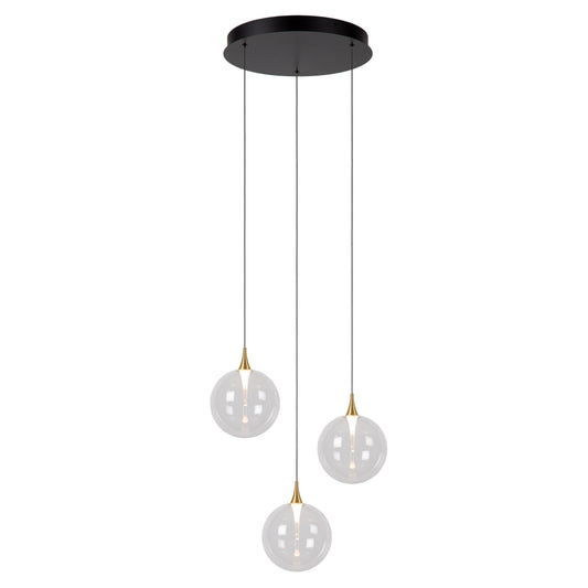 Lucide GISELA - Pendant light - Ø 36 cm - LED Dim. - 3x3,6W 2700K - Transparant