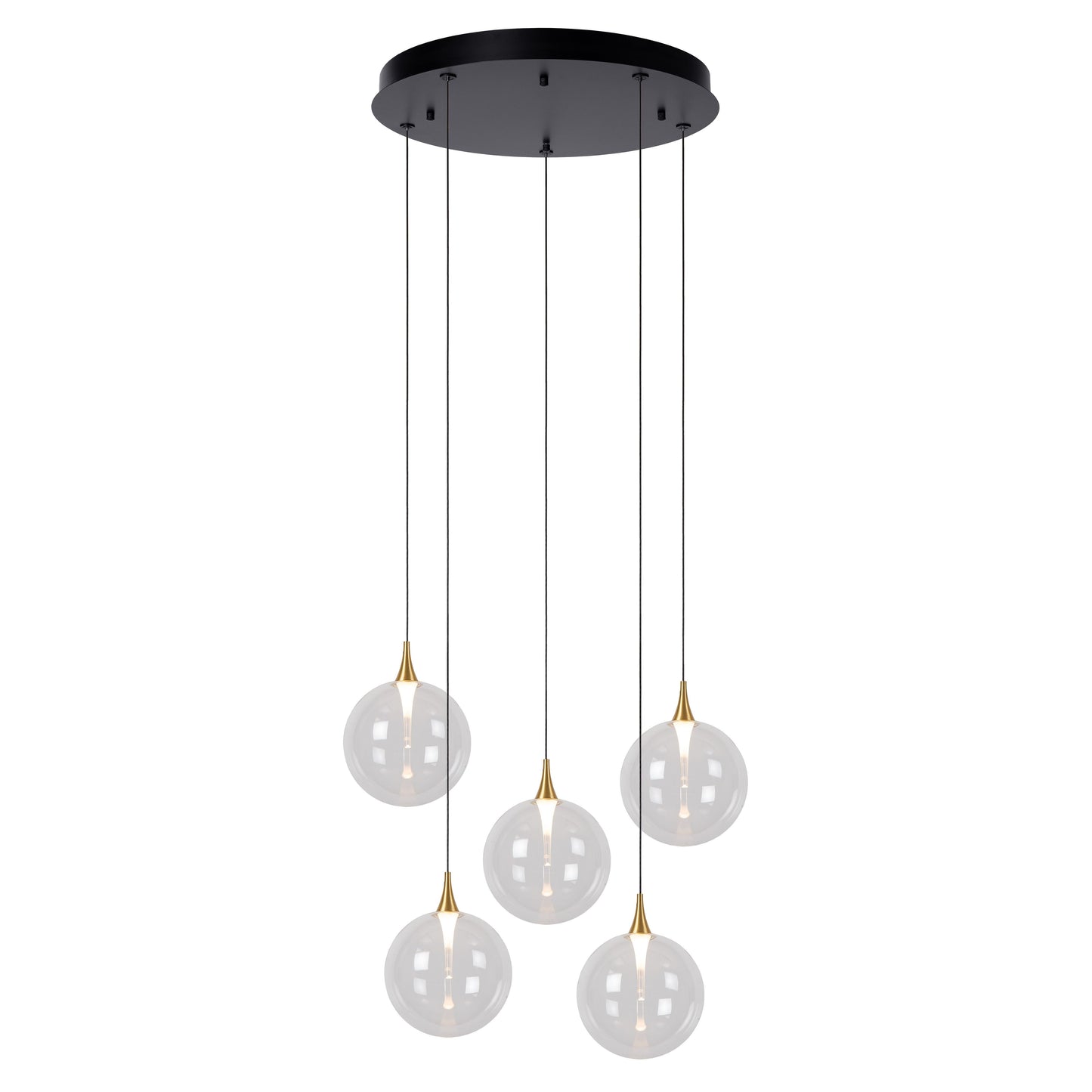 Lucide GISELA - Pendant light - Ø 48 cm - LED Dim. - 5x3,8W 2700K - Transparant