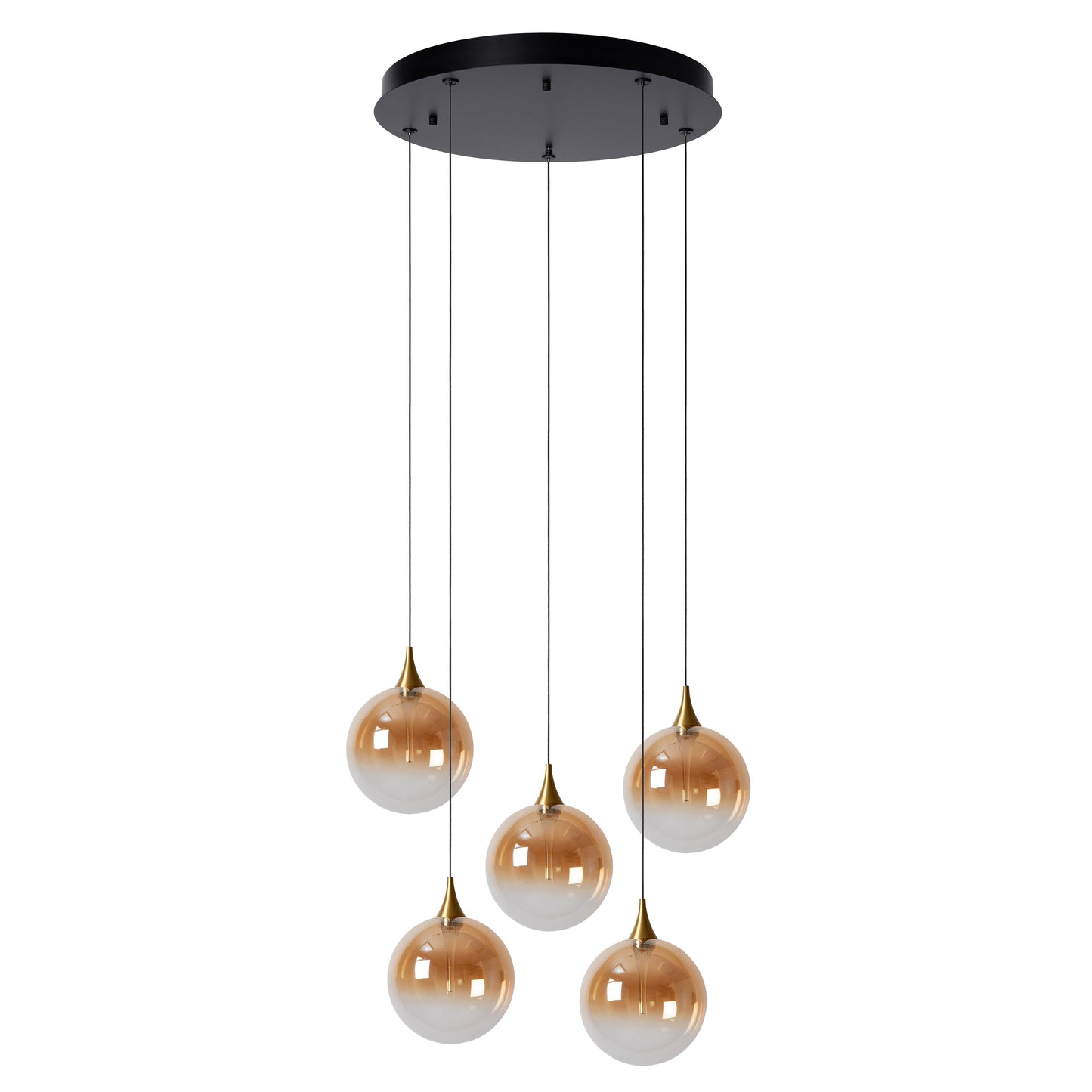 Lucide GISELA - Pendant light - Ø 48 cm - LED Dim. - 5x3,8W 2700K - Amber