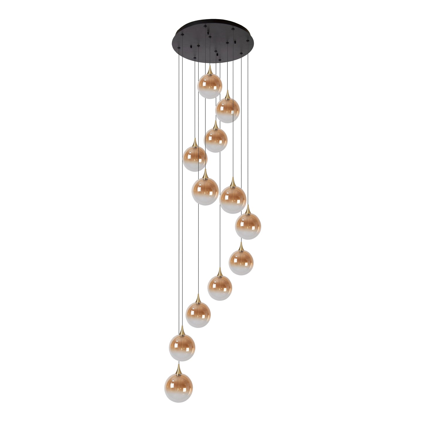 Lucide GISELA - Pendant light - Ø 61 cm - LED Dim. - 12x3,6W 2700K - Amber