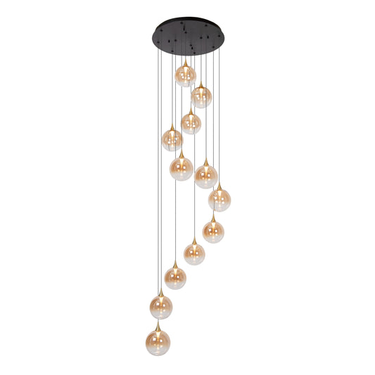 Lucide GISELA - Pendant light - Ø 61 cm - LED Dim. - 12x3,6W 2700K - Amber