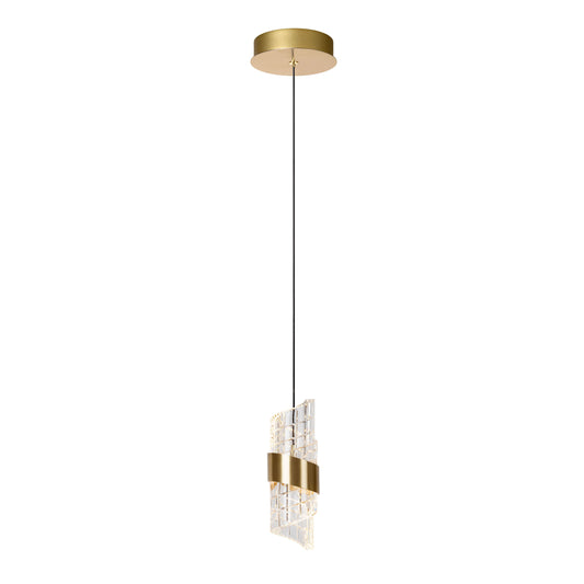 Lucide KLIGANDE - Pendant light - Ø 13 cm - LED - 1x9W 2700K - Matt Gold / Brass