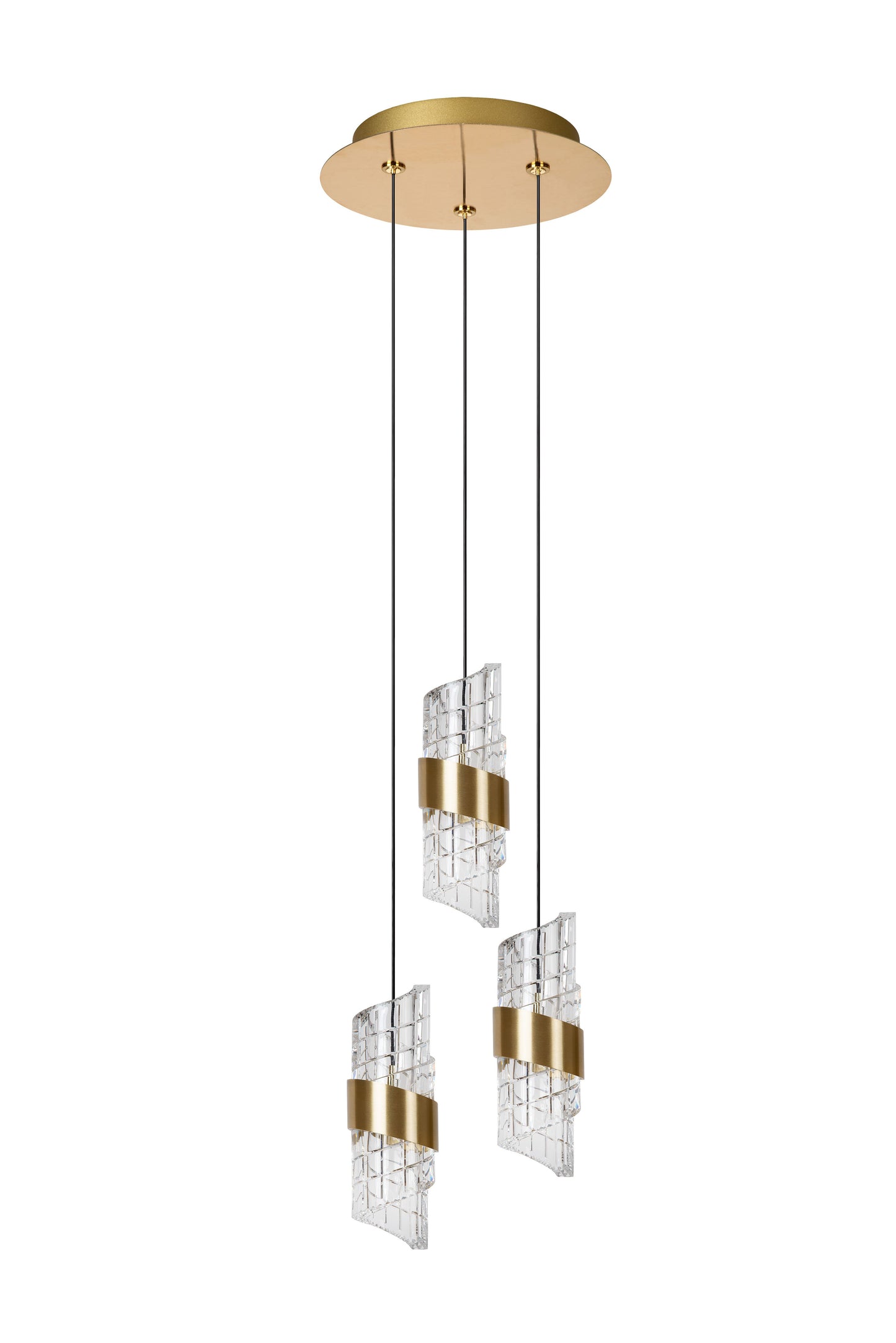 Lucide KLIGANDE - Pendant light - Ø 25 cm - LED Dim. - 3x8W 2700K - Matt Gold / Brass