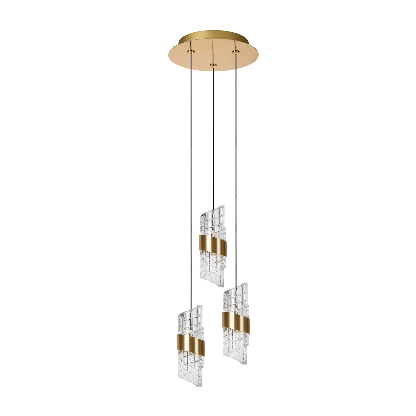 Lucide KLIGANDE - Pendant light - Ø 25 cm - LED Dim. - 3x8W 2700K - Matt Gold / Brass