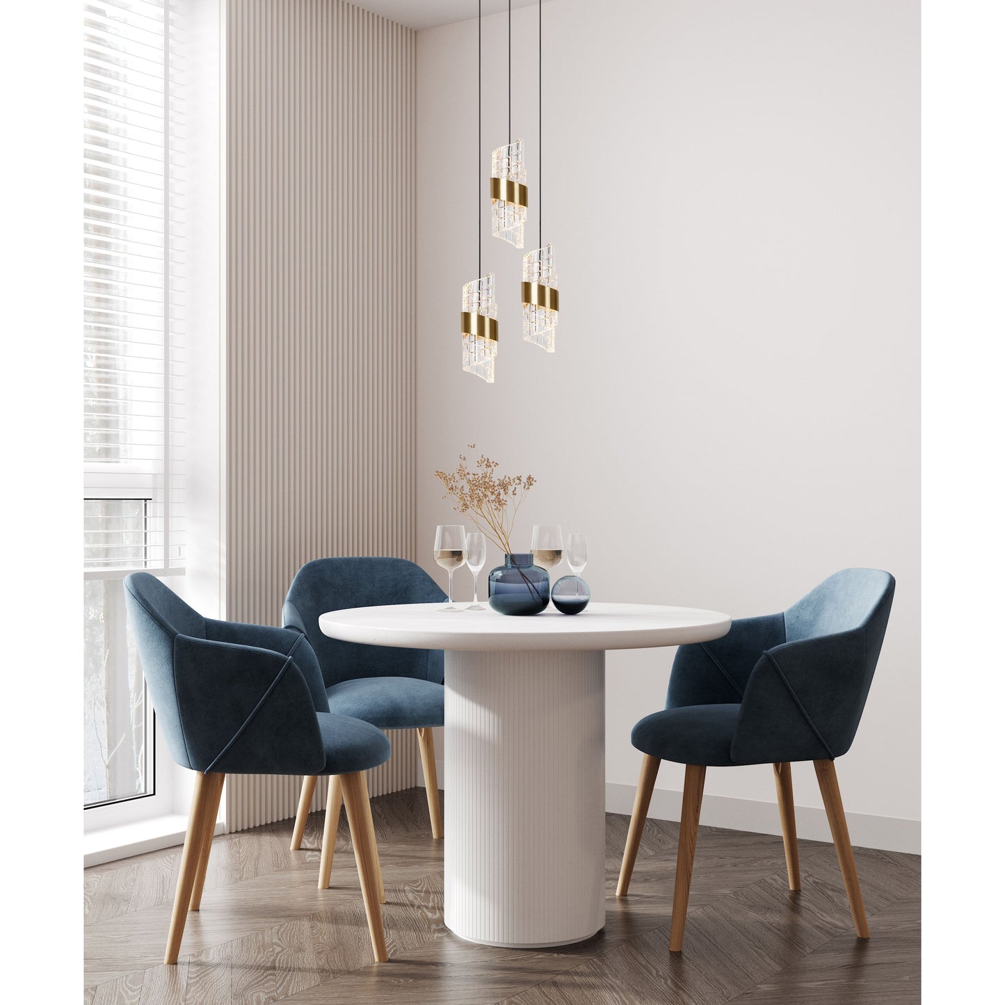 Lucide KLIGANDE - Pendant light - Ø 25 cm - LED Dim. - 3x8W 2700K - Matt Gold / Brass