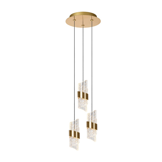 Lucide KLIGANDE - Pendant light - Ø 25 cm - LED Dim. - 3x8W 2700K - Matt Gold / Brass