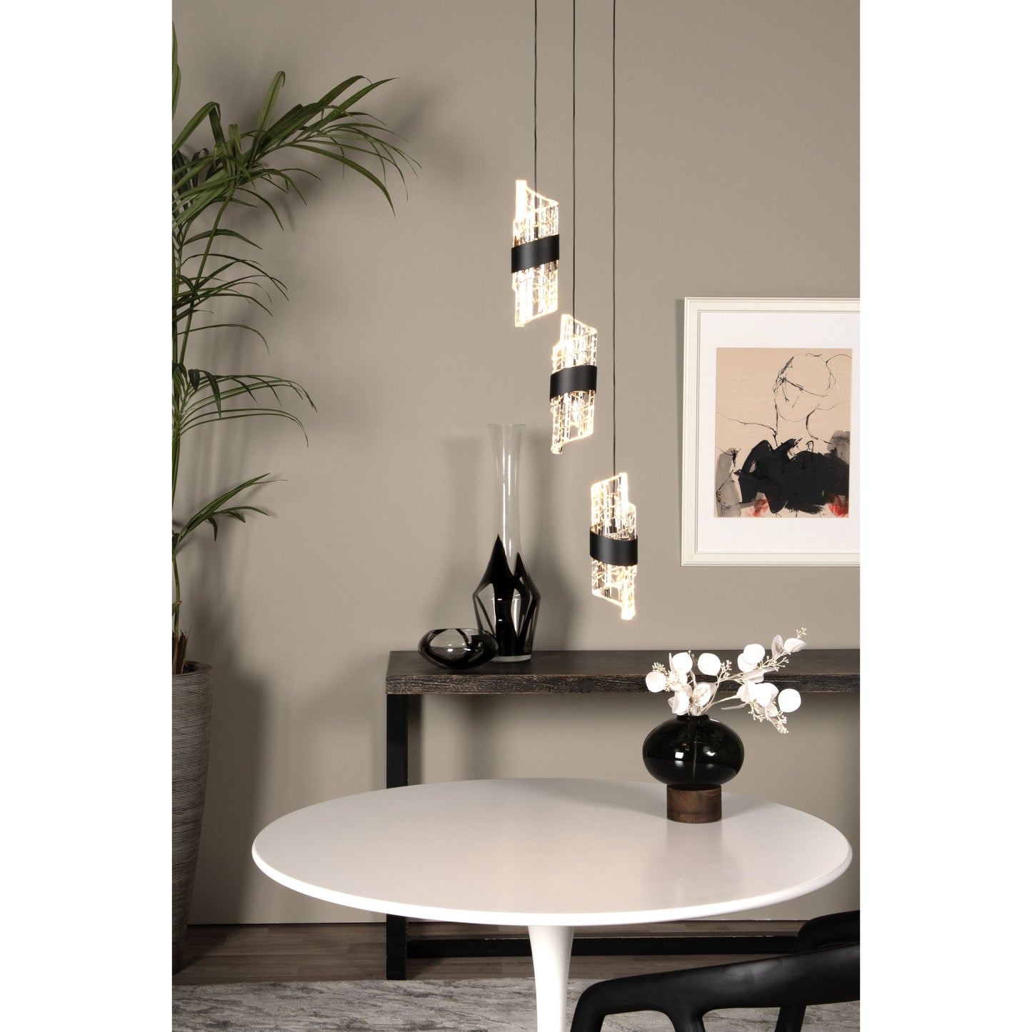 Lucide KLIGANDE - Pendant light - Ø 25 cm - LED Dim. - 3x8W 2700K - Black