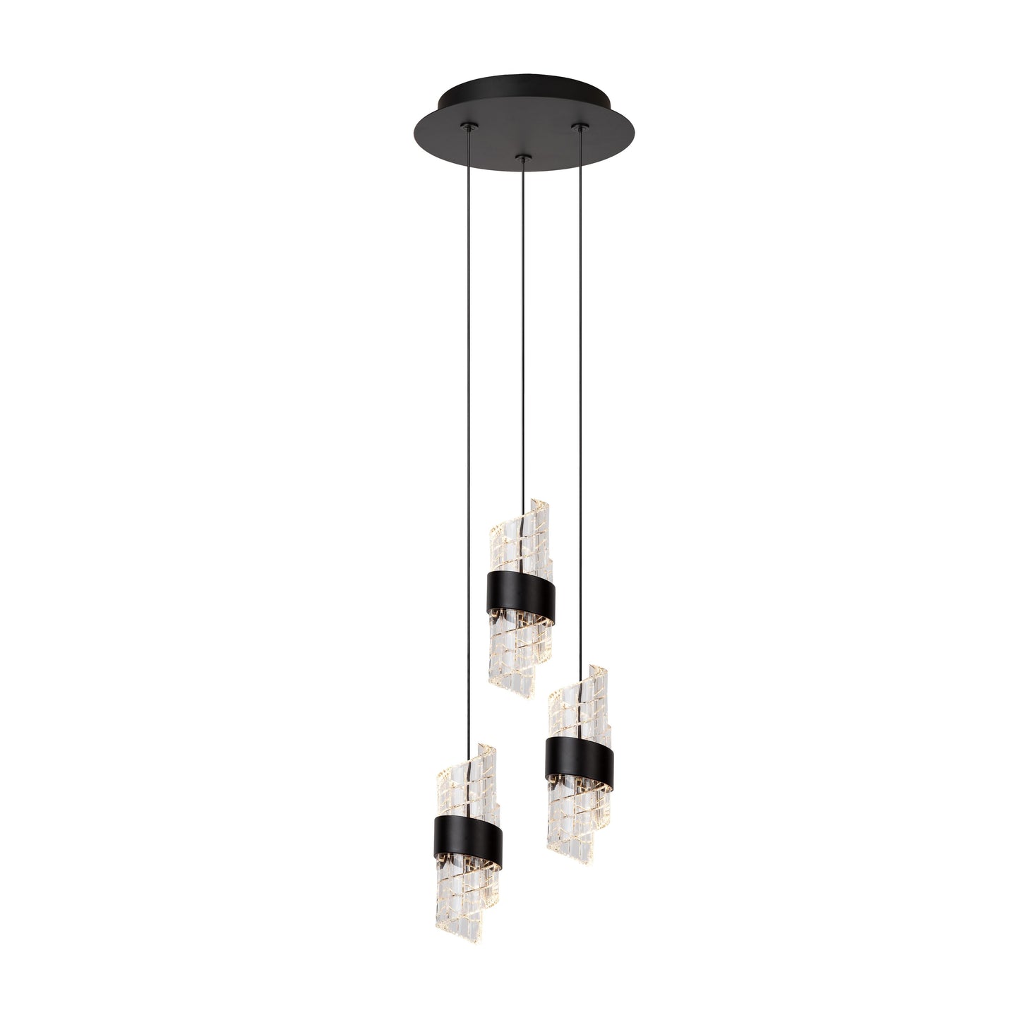 Lucide KLIGANDE - Pendant light - Ø 25 cm - LED Dim. - 3x8W 2700K - Black