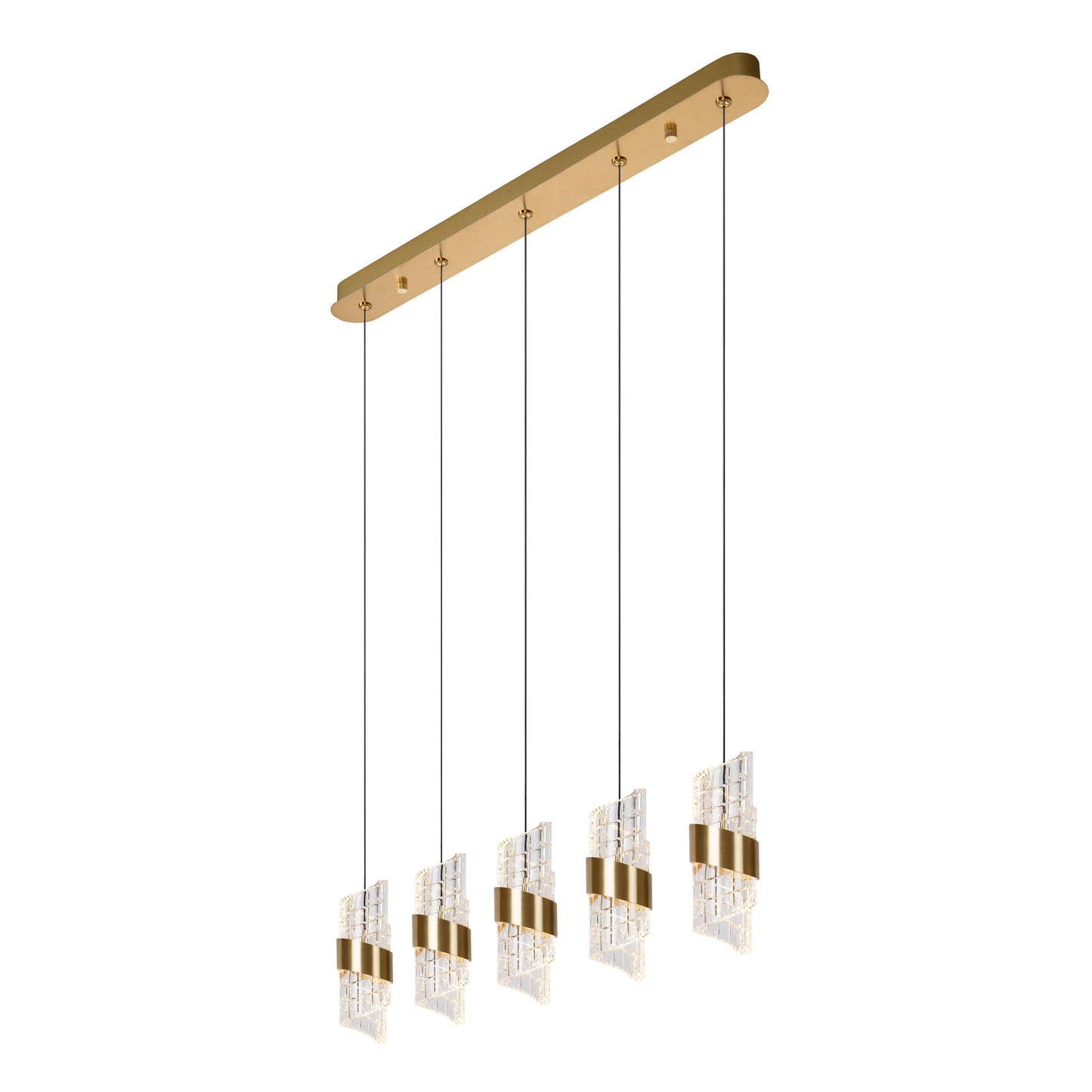 Lucide KLIGANDE - Pendant light - LED Dim. - 5x7,8W 2700K - Matt Gold / Brass