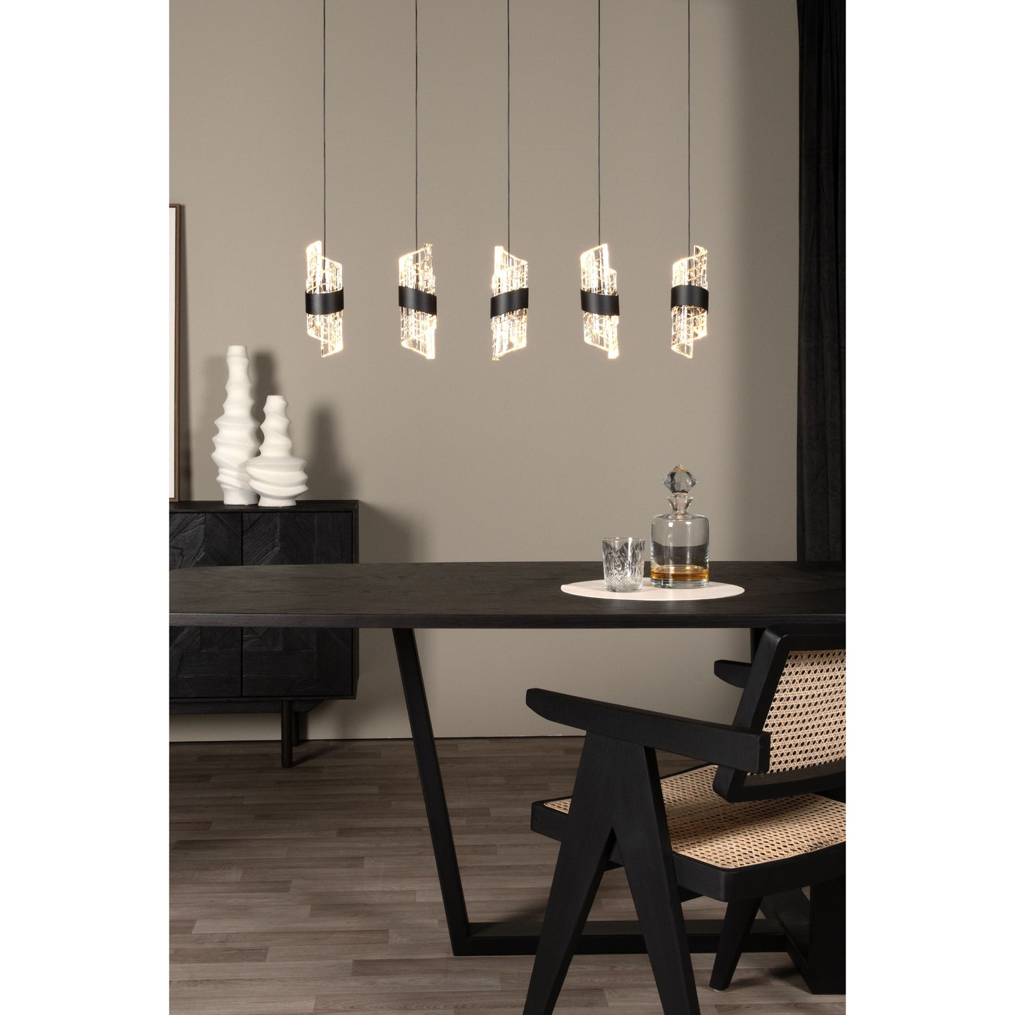 Lucide KLIGANDE - Pendant light - LED Dim. - 5x7,8W 2700K - Black