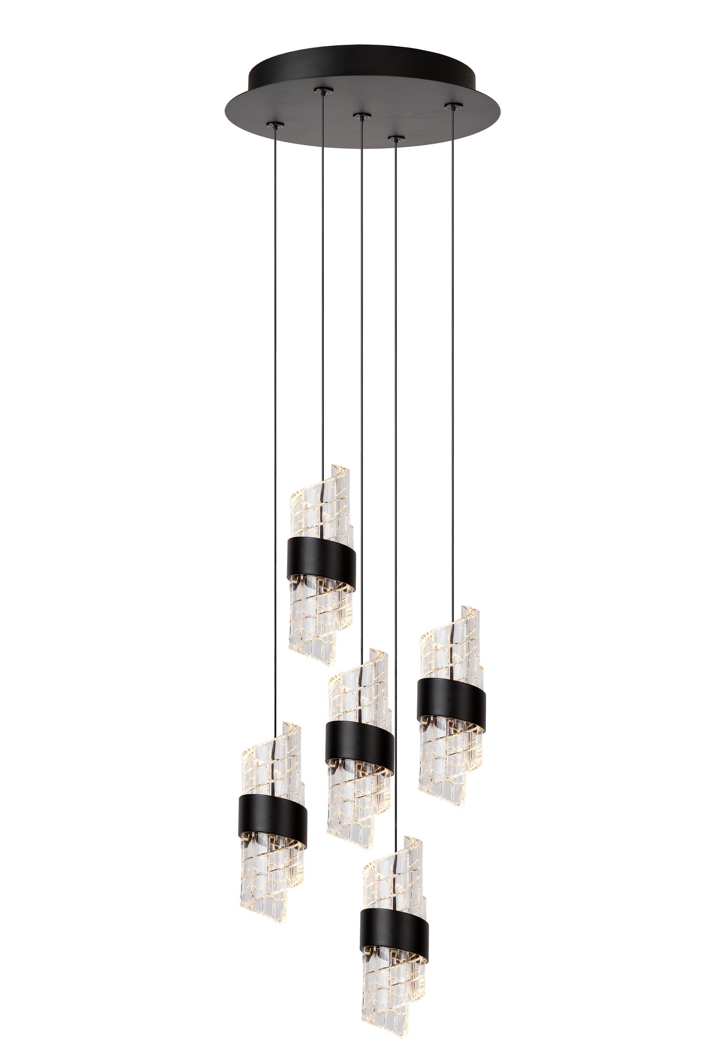 Lucide KLIGANDE - Pendant light - Ø 30 cm - LED Dim. - 5x8W 2700K - Black