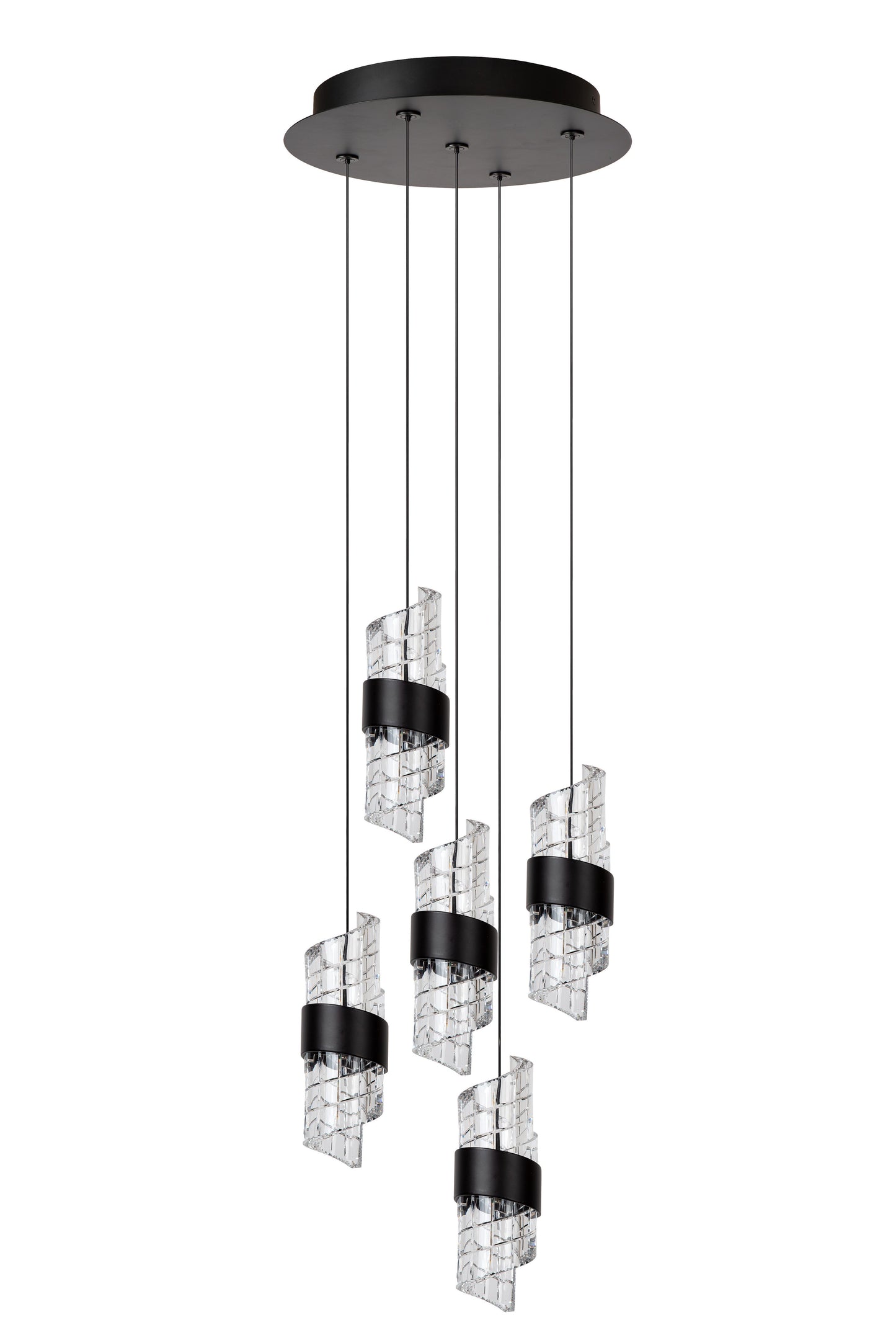 Lucide KLIGANDE - Pendant light - Ø 30 cm - LED Dim. - 5x8W 2700K - Black