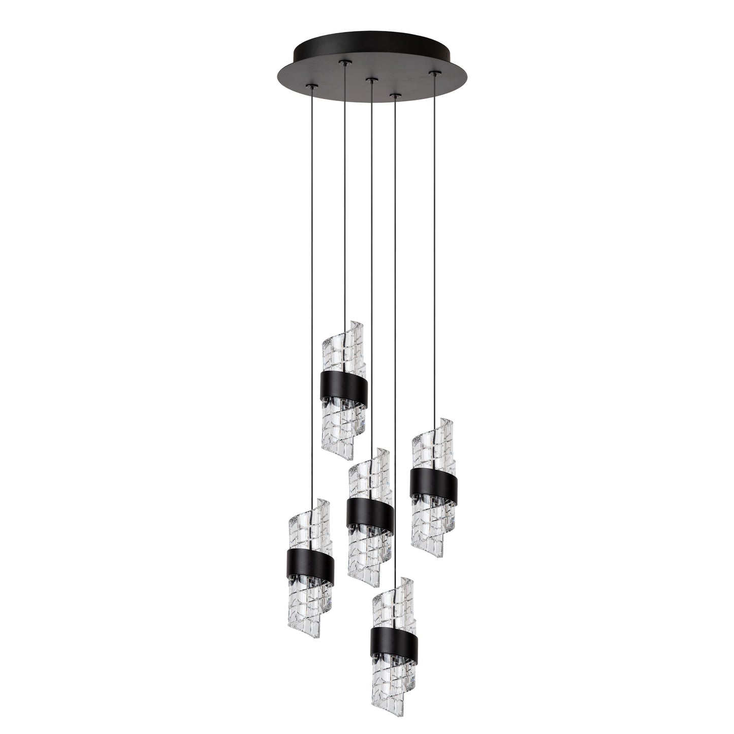 Lucide KLIGANDE - Pendant light - Ø 30 cm - LED Dim. - 5x8W 2700K - Black