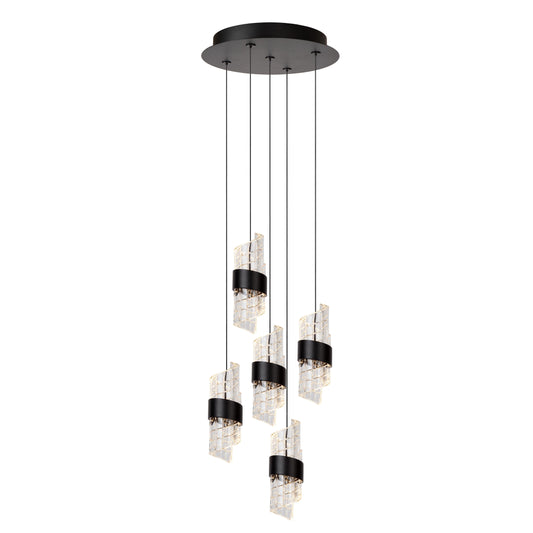 Lucide KLIGANDE - Pendant light - Ø 30 cm - LED Dim. - 5x8W 2700K - Black