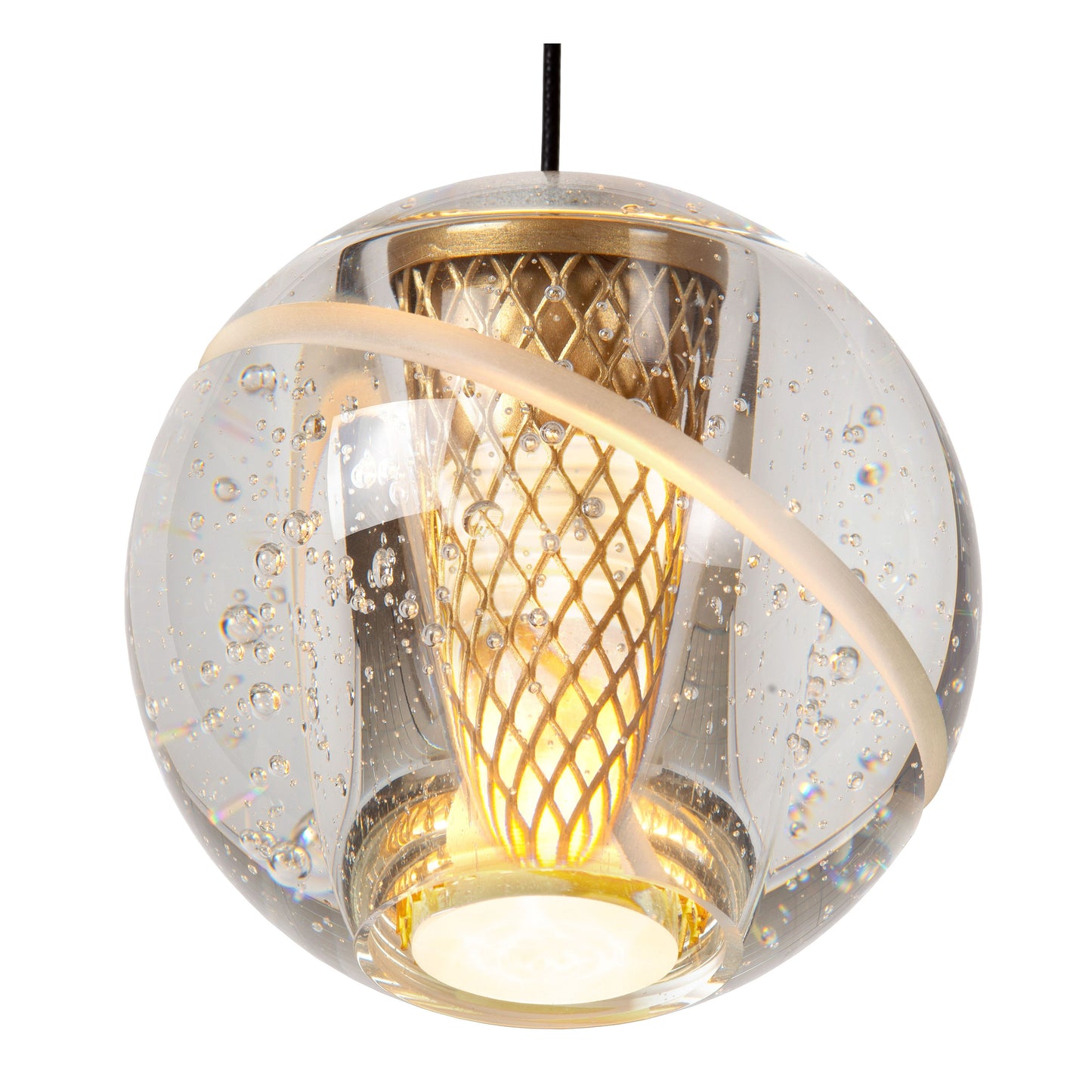 Lucide DILENKO - Pendant light - Ø 14 cm - LED - 1x4,2W 2700K - Matt Gold / Brass