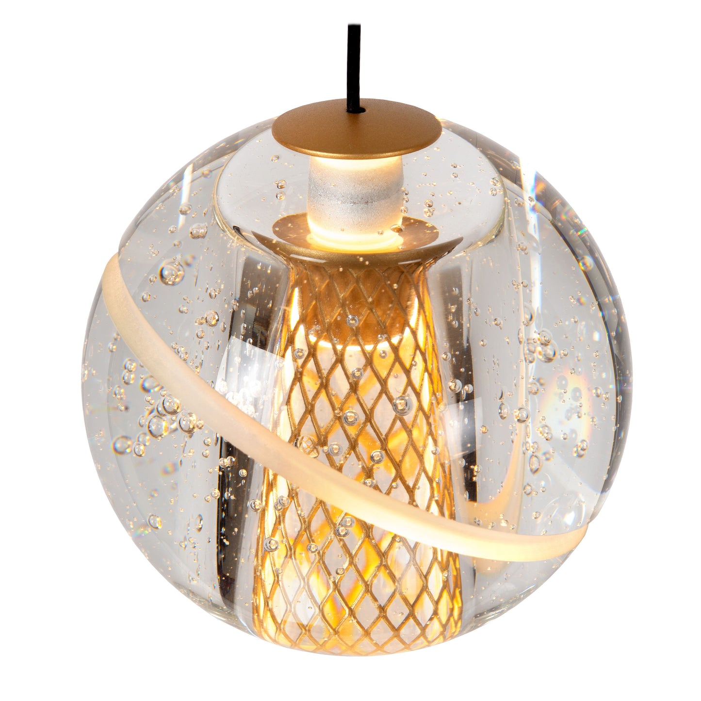 Lucide DILENKO - Pendant light - Ø 14 cm - LED - 1x4,2W 2700K - Matt Gold / Brass