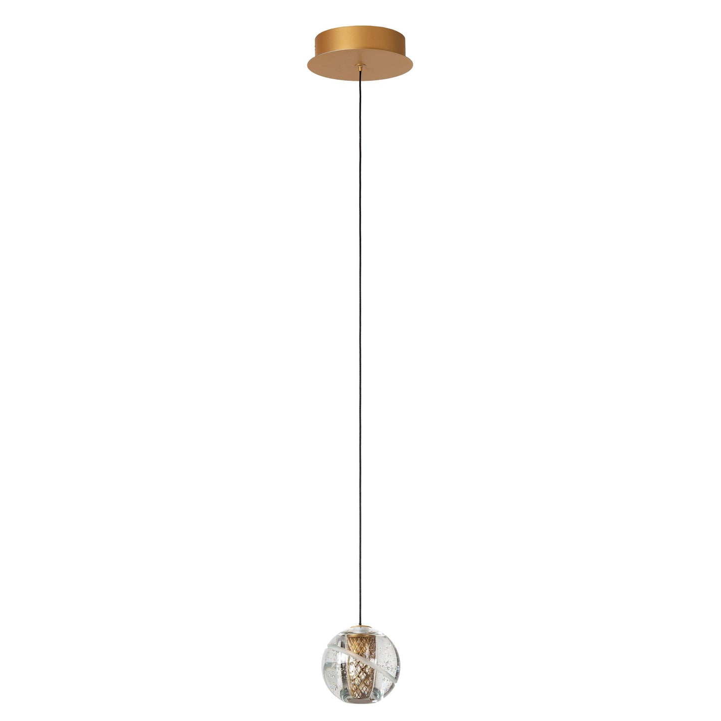 Lucide DILENKO - Pendant light - Ø 14 cm - LED - 1x4,2W 2700K - Matt Gold / Brass