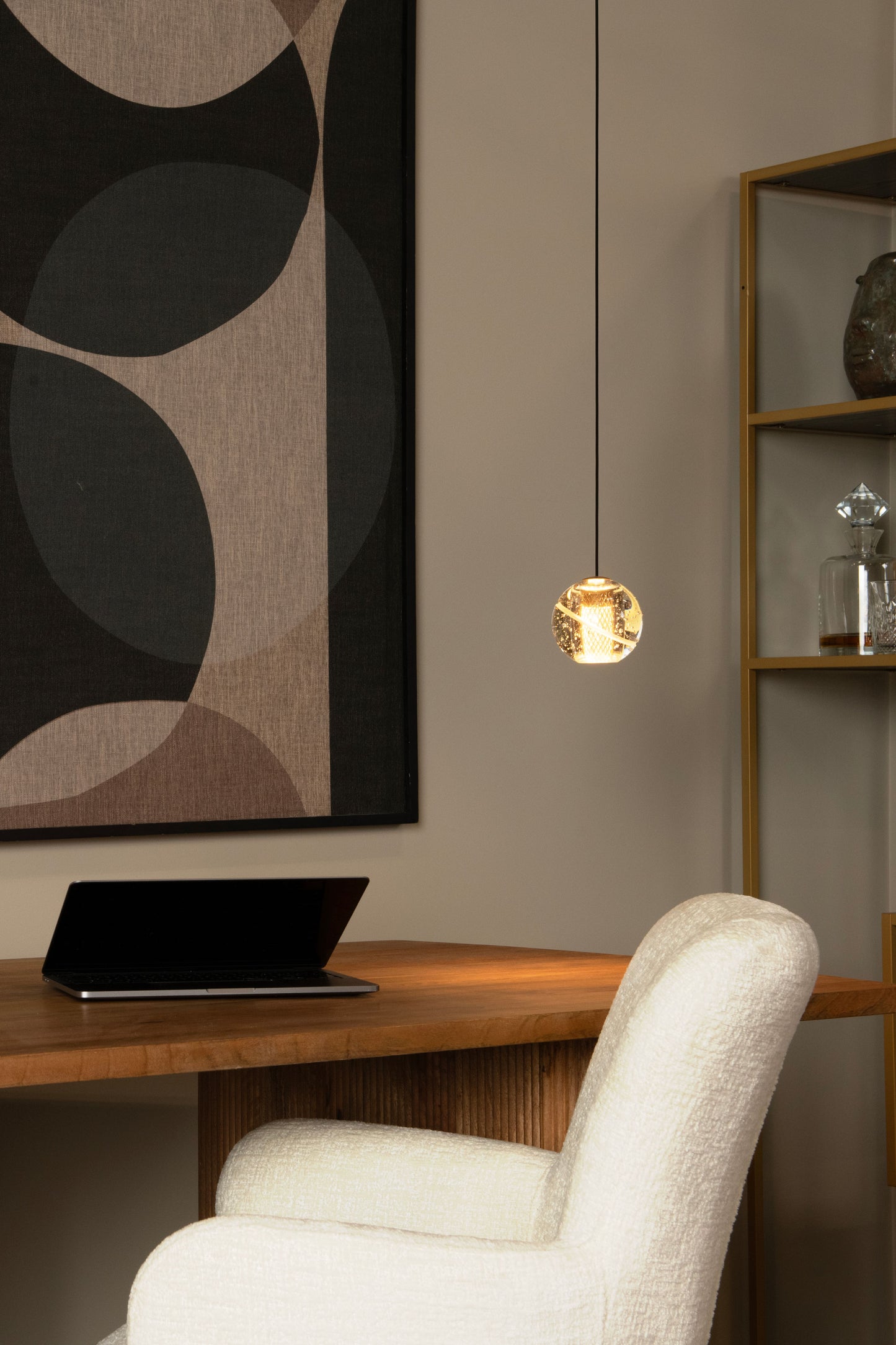 Lucide DILENKO - Pendant light - Ø 14 cm - LED - 1x4,2W 2700K - Matt Gold / Brass