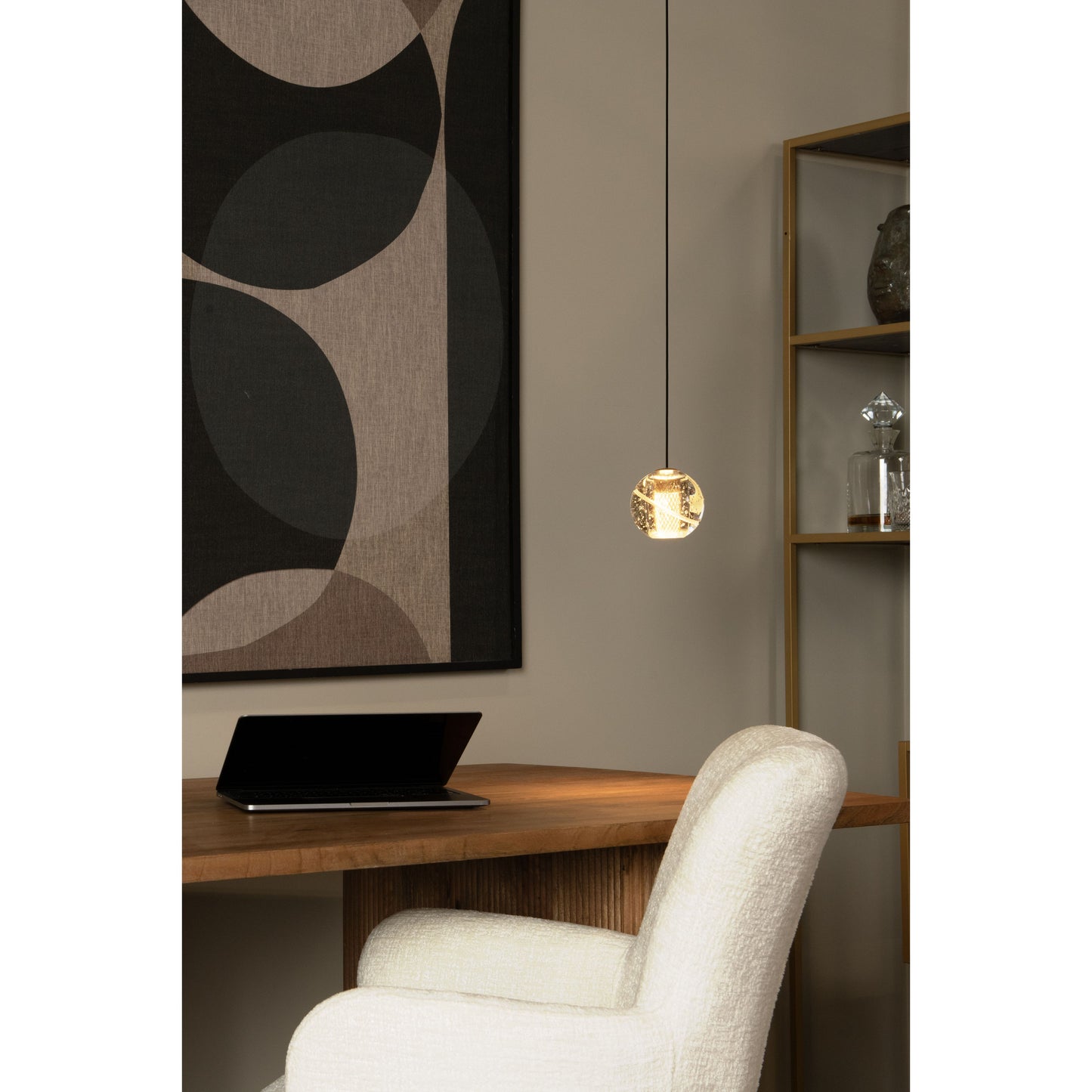 Lucide DILENKO - Pendant light - Ø 14 cm - LED - 1x4,2W 2700K - Matt Gold / Brass