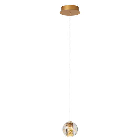 Lucide DILENKO - Pendant light - Ø 14 cm - LED - 1x4,2W 2700K - Matt Gold / Brass