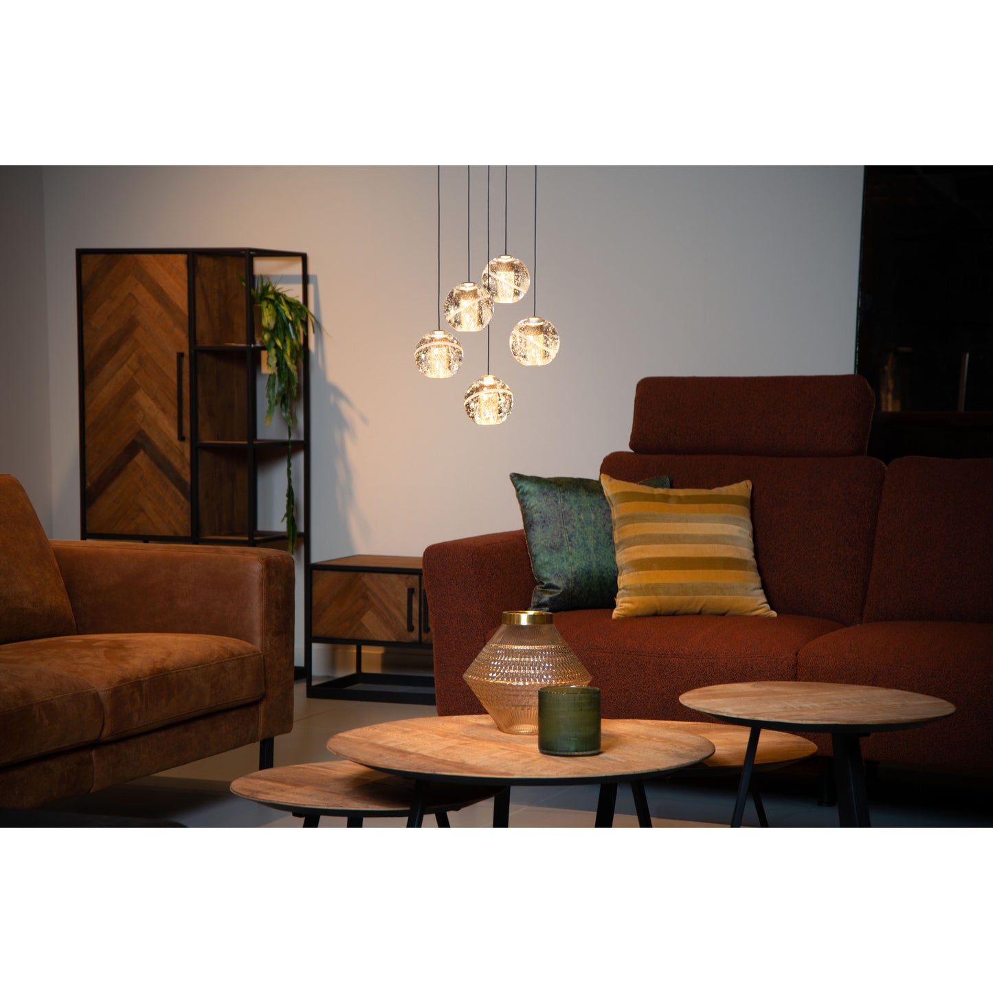 Lucide DILENKO - Pendant light - Ø 31 cm - LED Dim. - 5x3,5W 2700K - Matt Gold / Brass