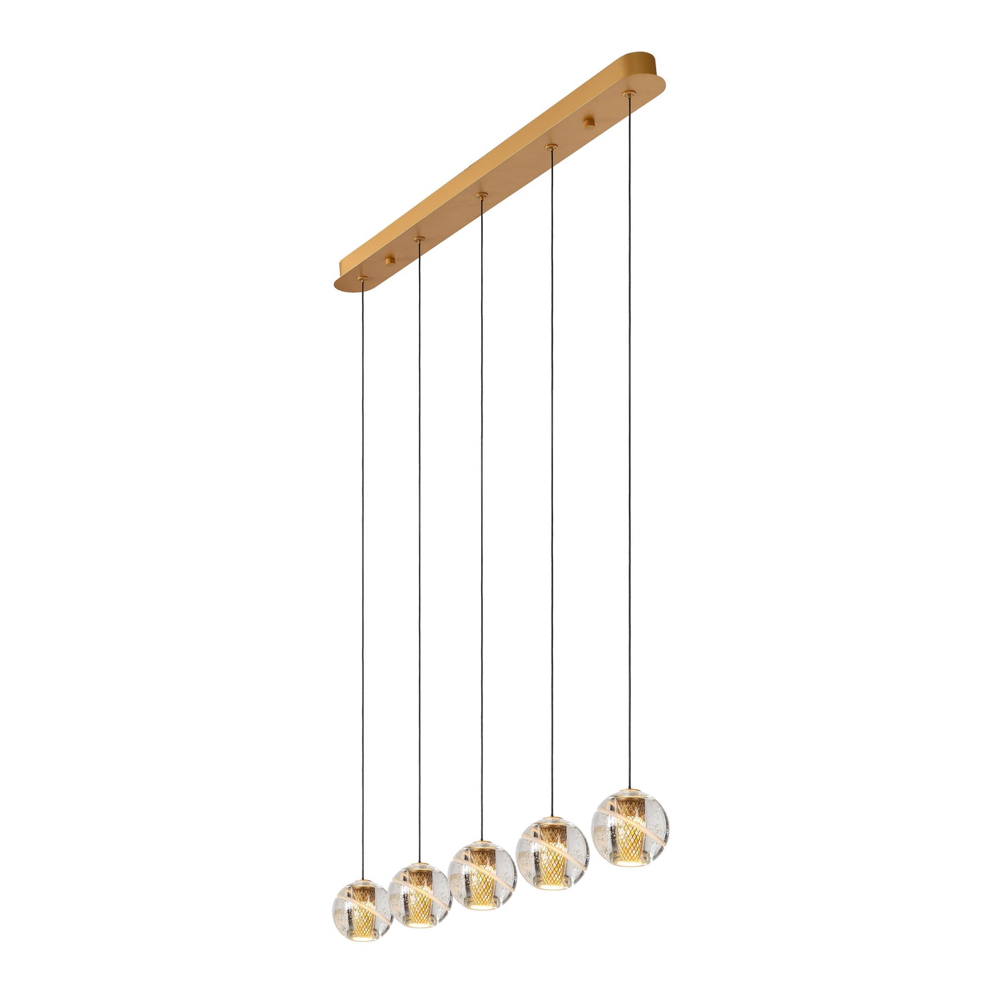 Lucide DILENKO - Pendant light - LED Dim. - 5x3,5W 2700K - Matt Gold / Brass