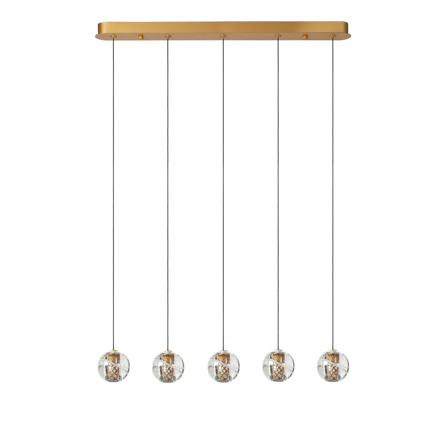 Lucide DILENKO - Pendant light - LED Dim. - 5x3,5W 2700K - Matt Gold / Brass