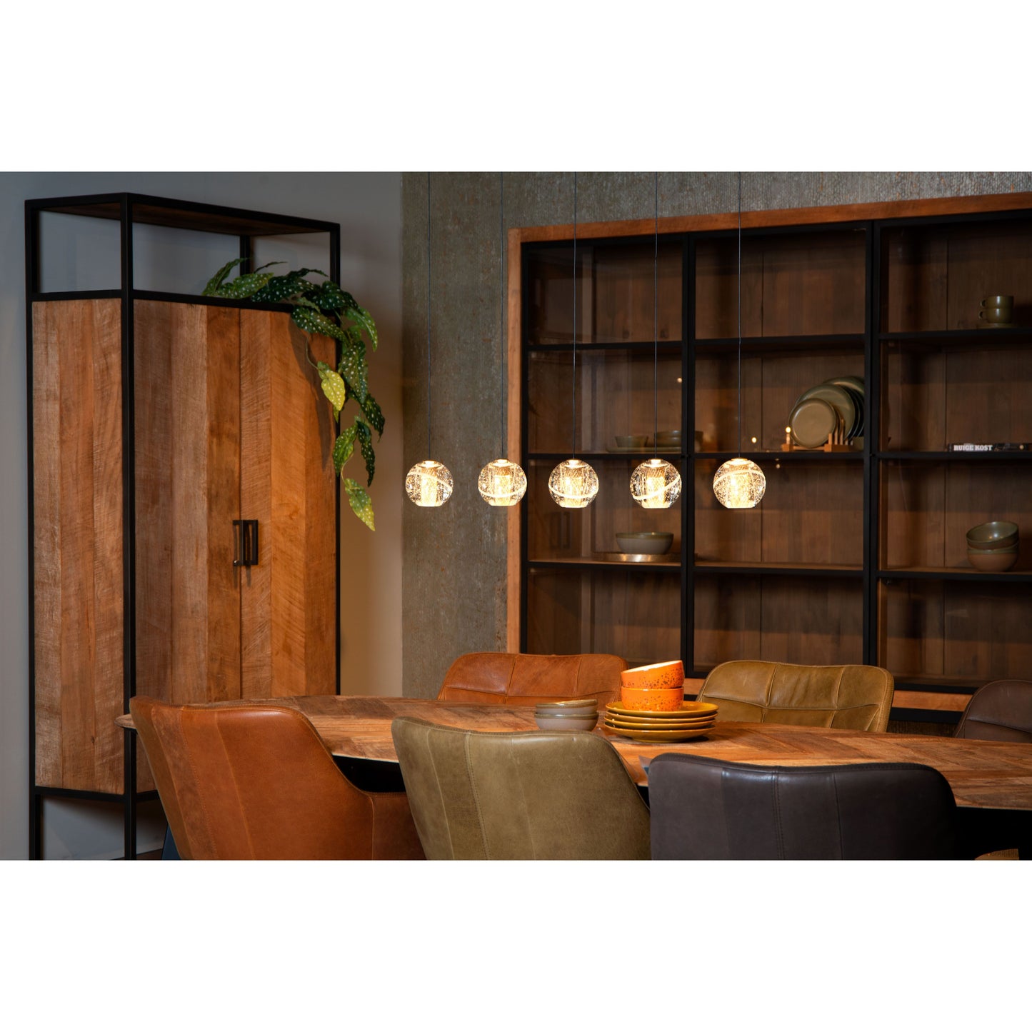 Lucide DILENKO - Pendant light - LED Dim. - 5x3,5W 2700K - Matt Gold / Brass