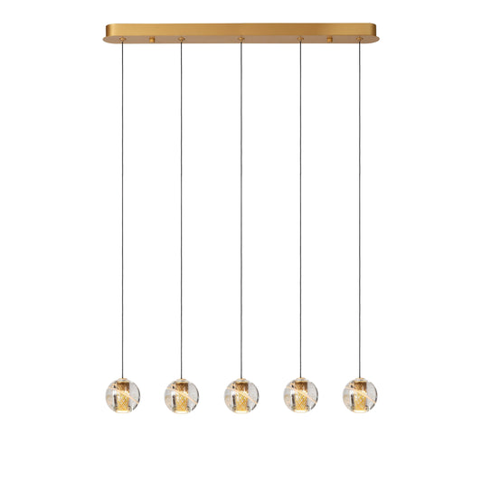 Lucide DILENKO - Pendant light - LED Dim. - 5x3,5W 2700K - Matt Gold / Brass