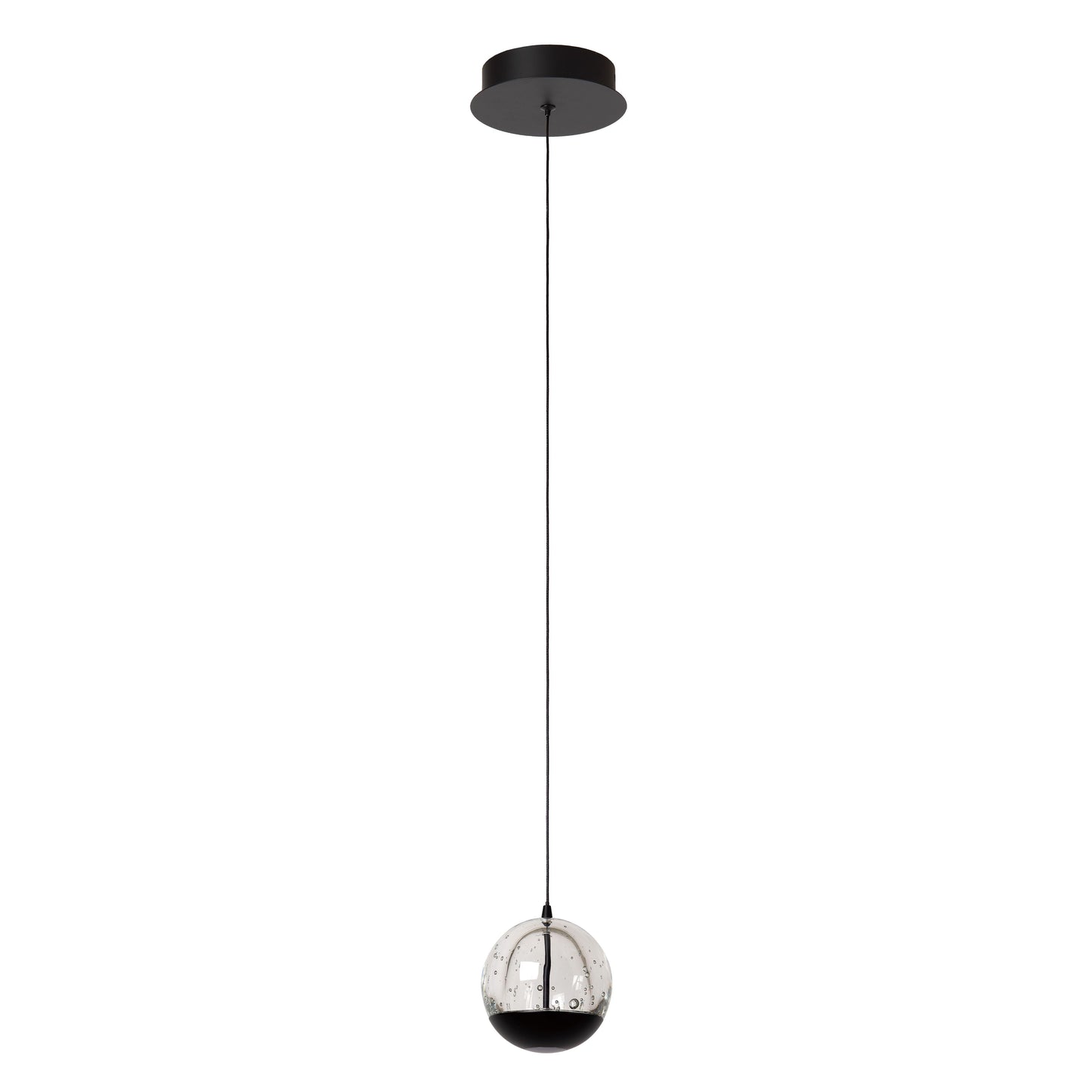 Lucide SENTUBAL - Pendant light - Ø 14 cm - LED - 1x6,3W 2700K - Black