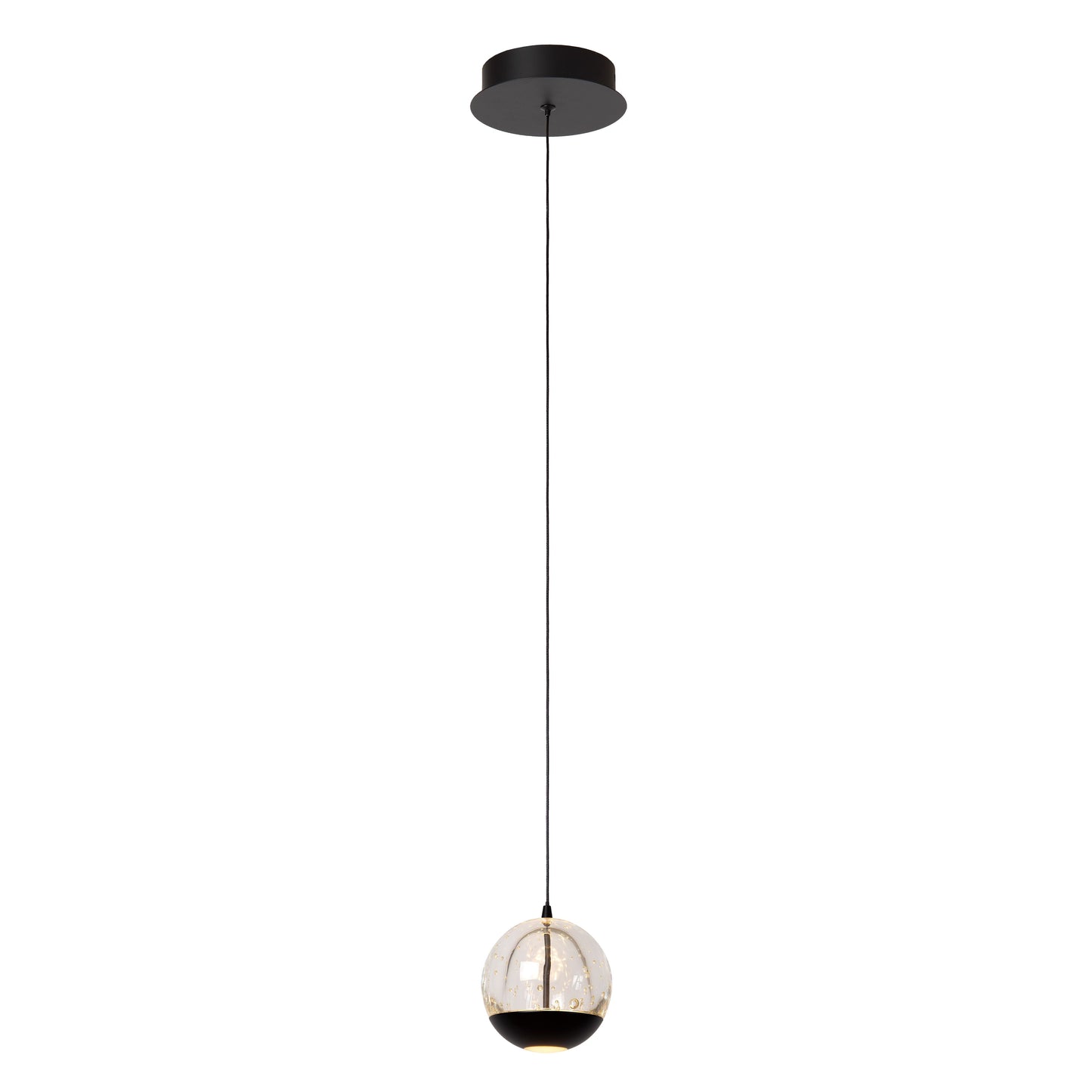 Lucide SENTUBAL - Pendant light - Ø 14 cm - LED - 1x6,3W 2700K - Black