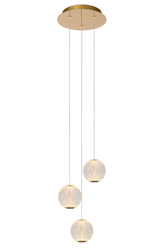 Lucide CINTRA - Pendant light - Ø 25 cm - LED Dim. - 3x4,7W 2700K - Transparant