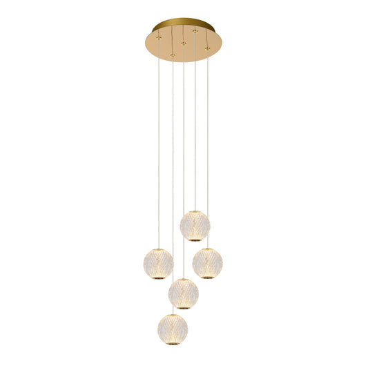 Lucide CINTRA - Pendant light - Ø 32 cm - LED Dim. - 5x4,7W 2700K - Transparant