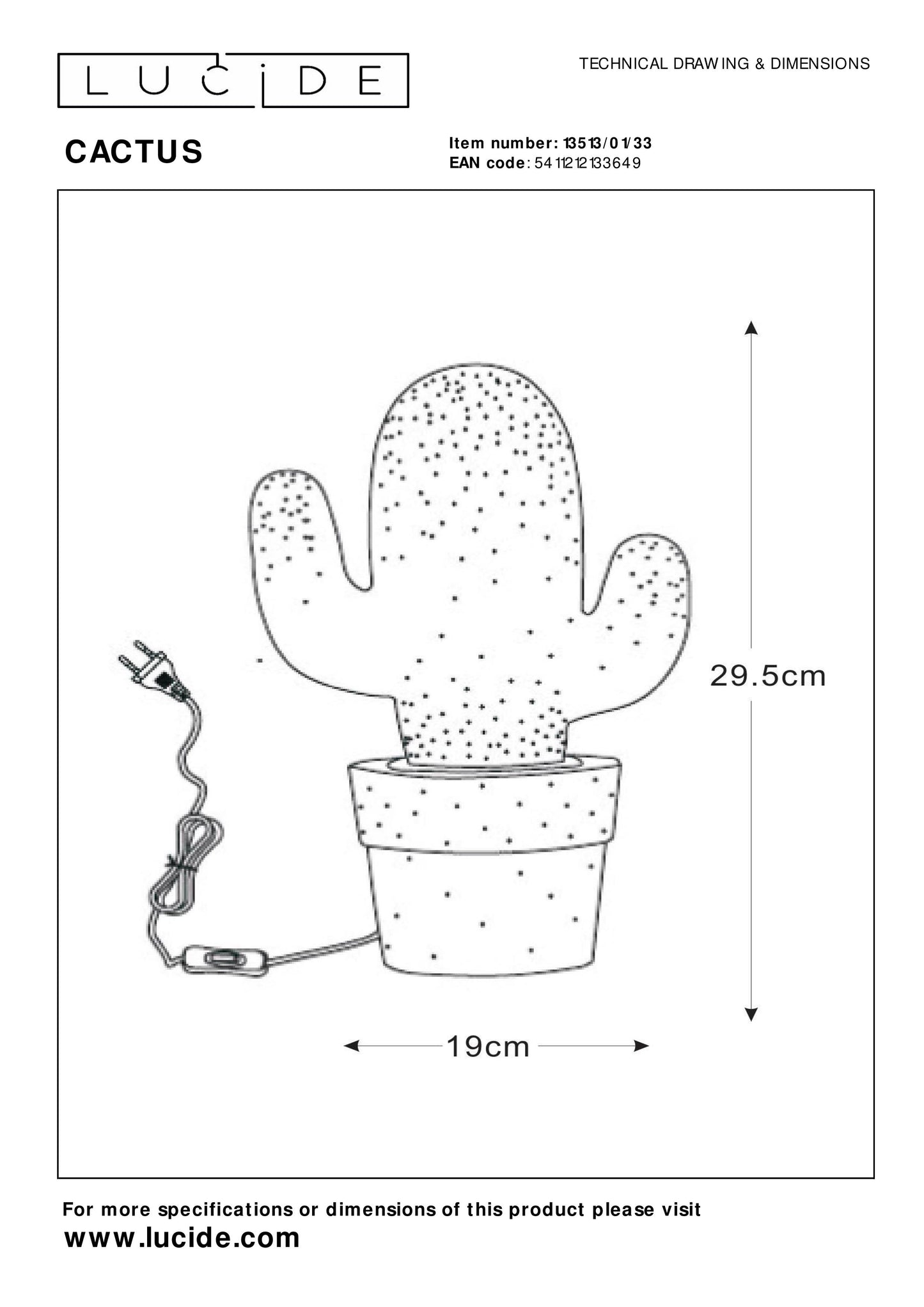 Lucide CACTUS - Table lamp - 1xE14 - Green