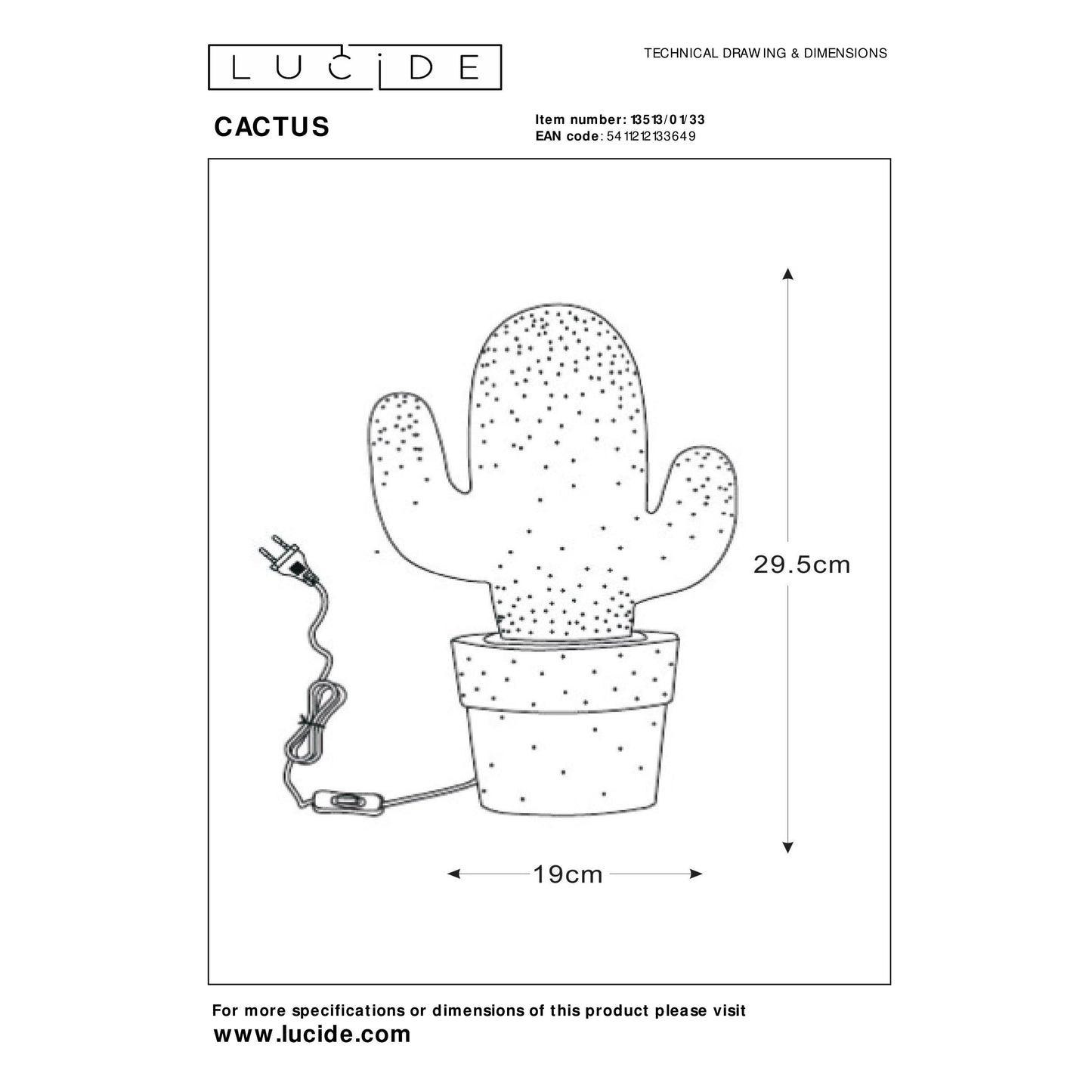 Lucide CACTUS - Table lamp - 1xE14 - Green
