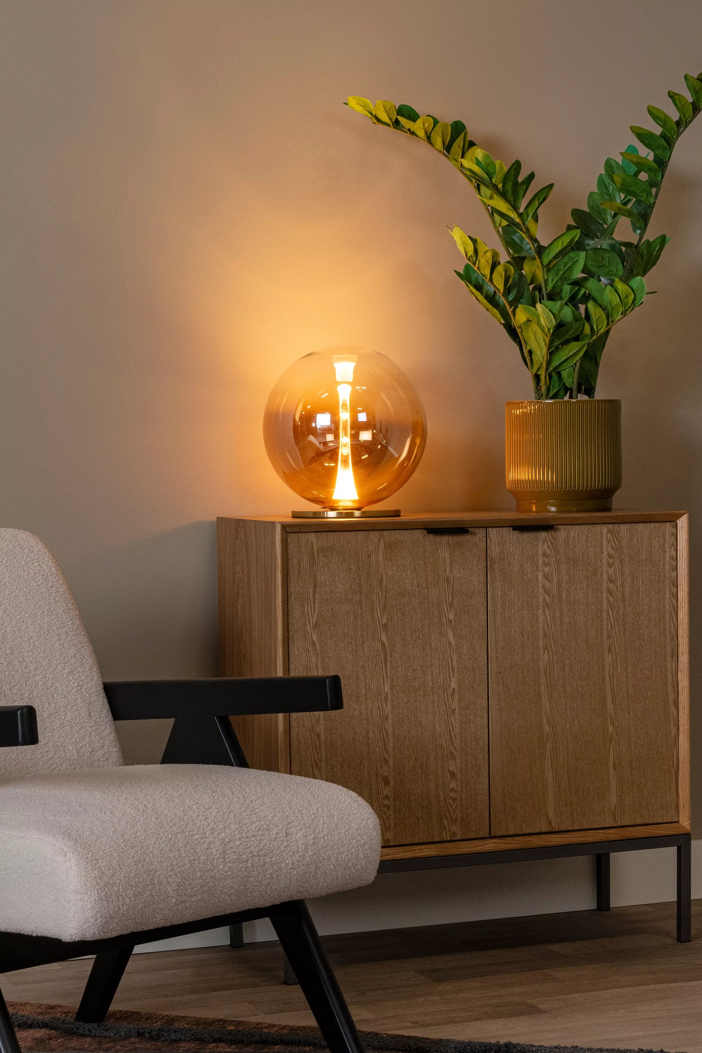 Lucide GISELA - Table lamp - Ø 30 cm - LED Dim. - 1x12W 2500K - Amber | Premium