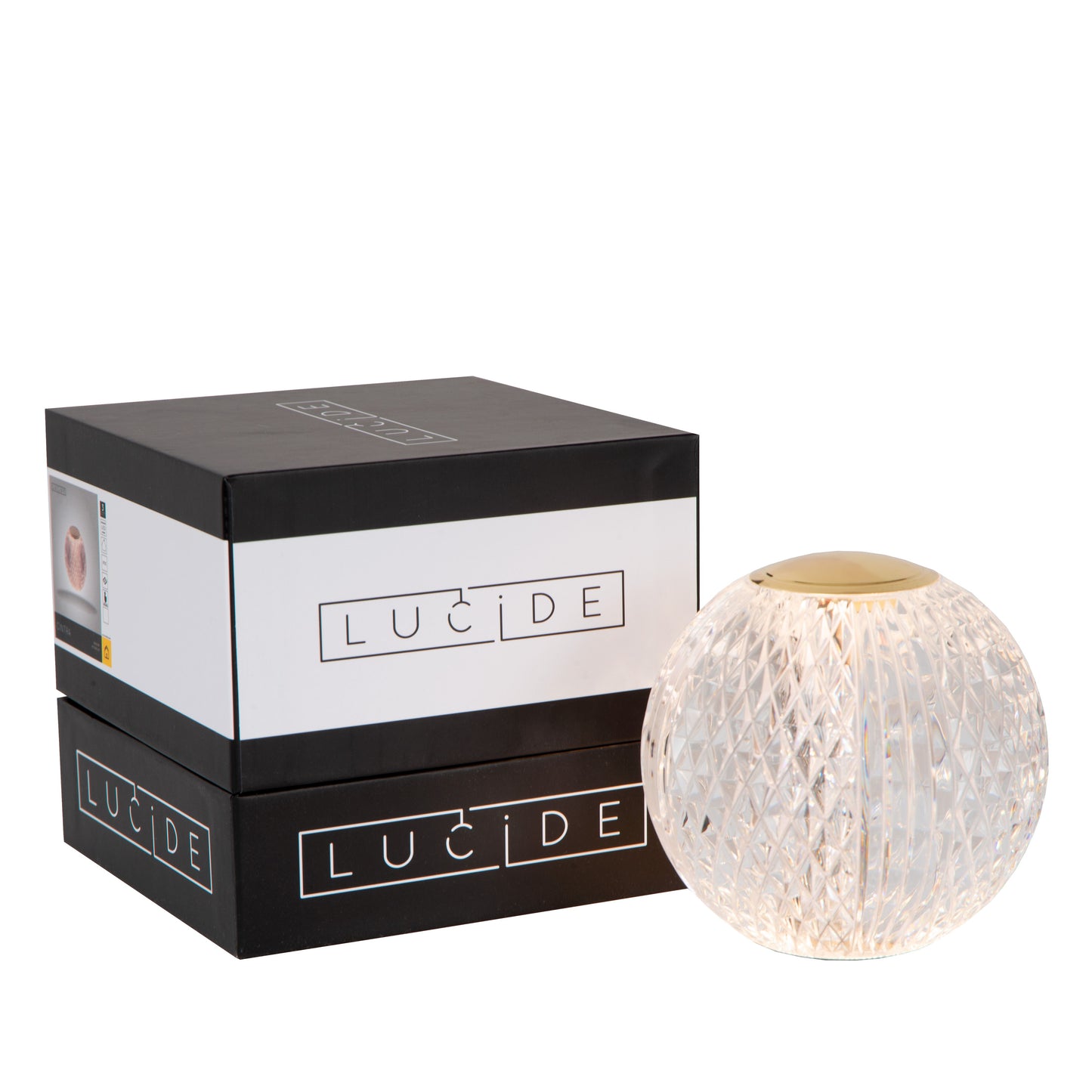 Lucide CINTRA - Rechargeable Table lamp - Battery pack/batteries - Ø 11 cm - LED Dim. - 1x2W 2700K - 3 StepDim - Transparant