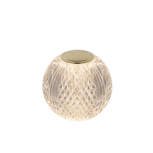 Lucide CINTRA - Rechargeable Table lamp - Battery pack/batteries - Ø 11 cm - LED Dim. - 1x2W 2700K - 3 StepDim - Transparant