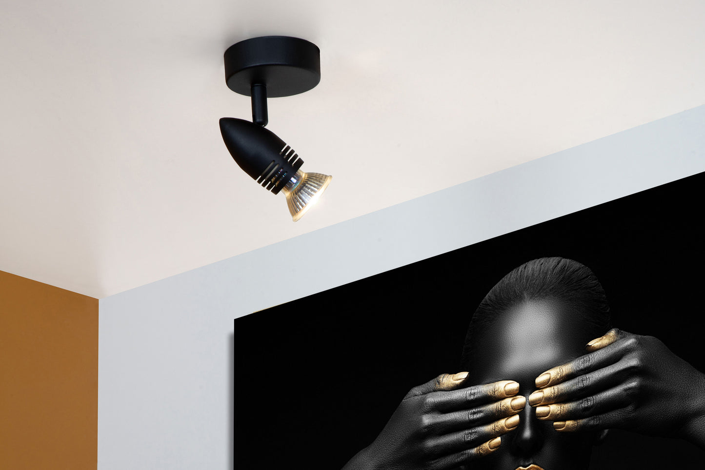 Lucide CARO - Ceiling spotlight - Ø 9 cm - 1xGU10 - Black