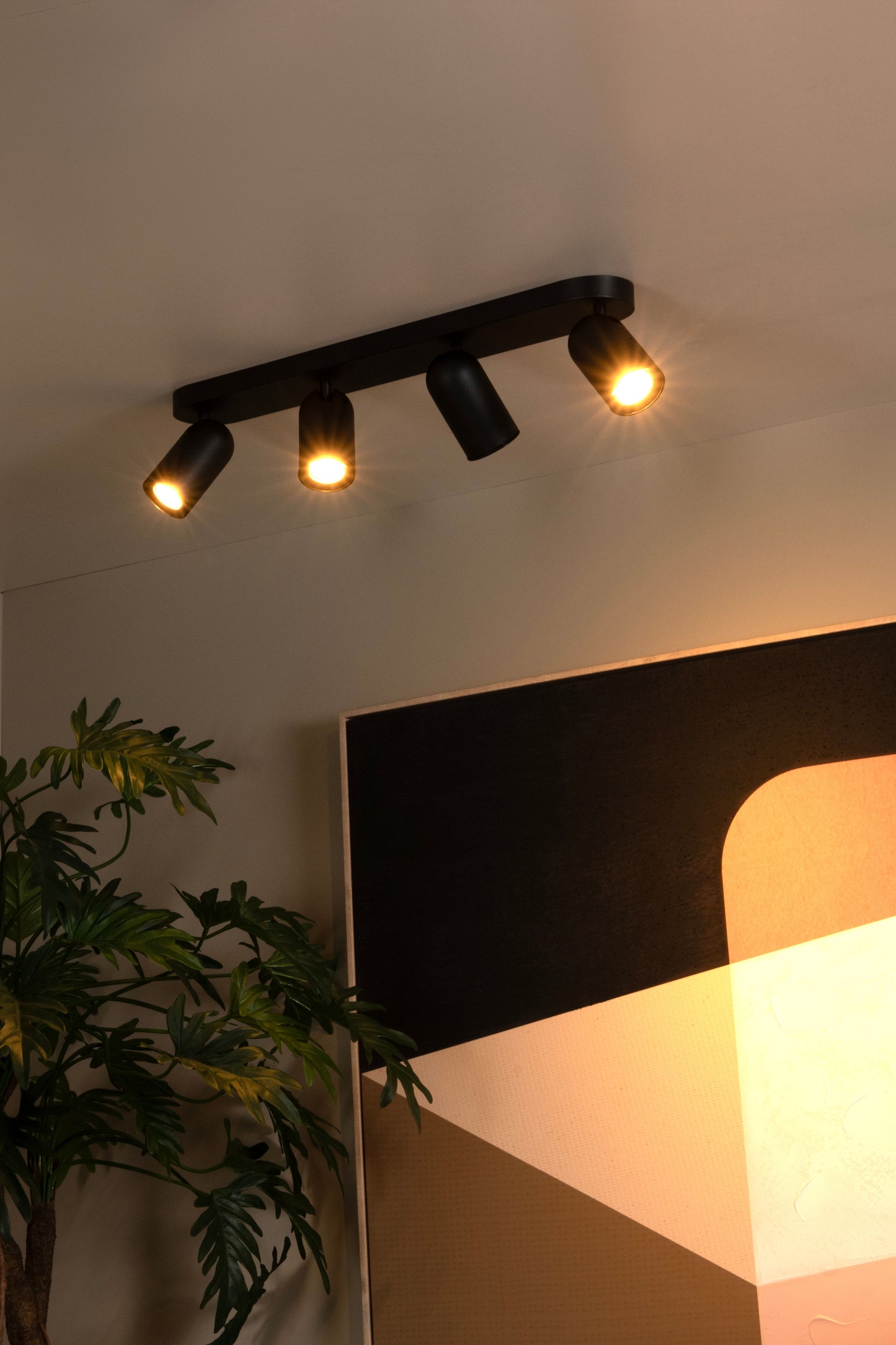 Lucide PUNCH - Ceiling spotlight - 4xGU10 - Black