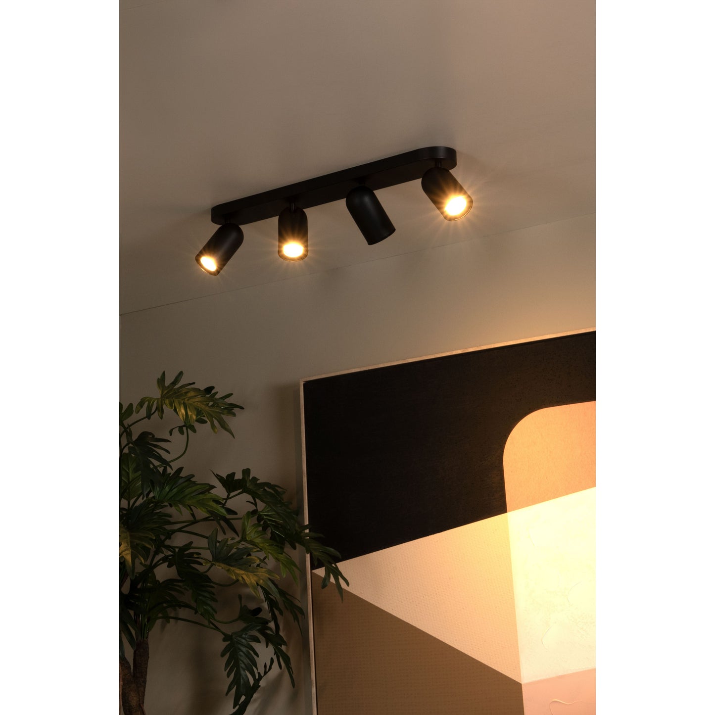 Lucide PUNCH - Ceiling spotlight - 4xGU10 - Black